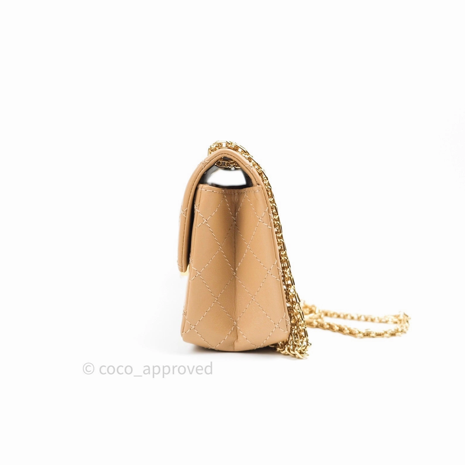 Chanel Mini Reissue 224 Beige Aged Calfskin Gold Hardware