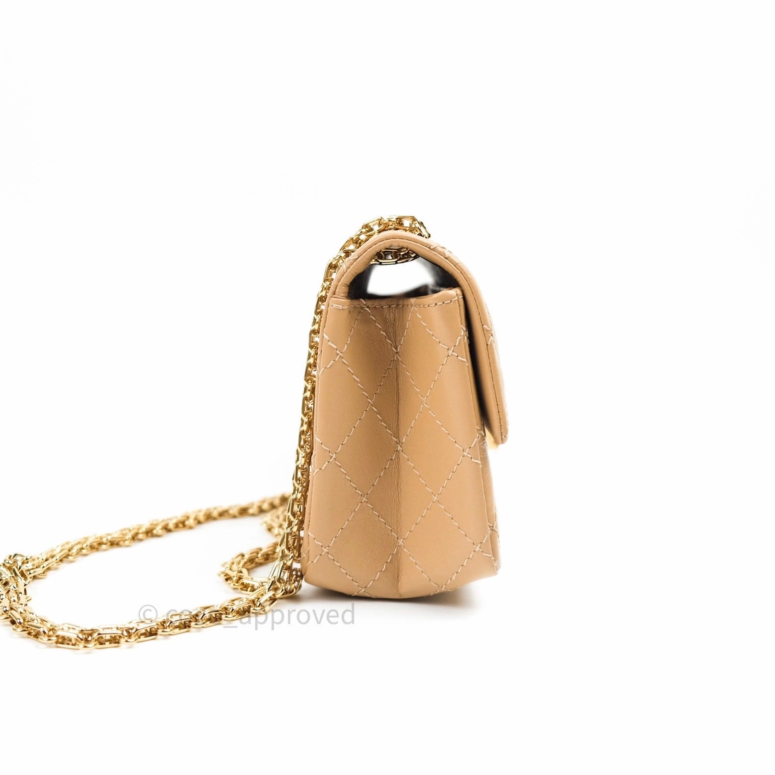 Chanel Mini Reissue 224 Beige Aged Calfskin Gold Hardware