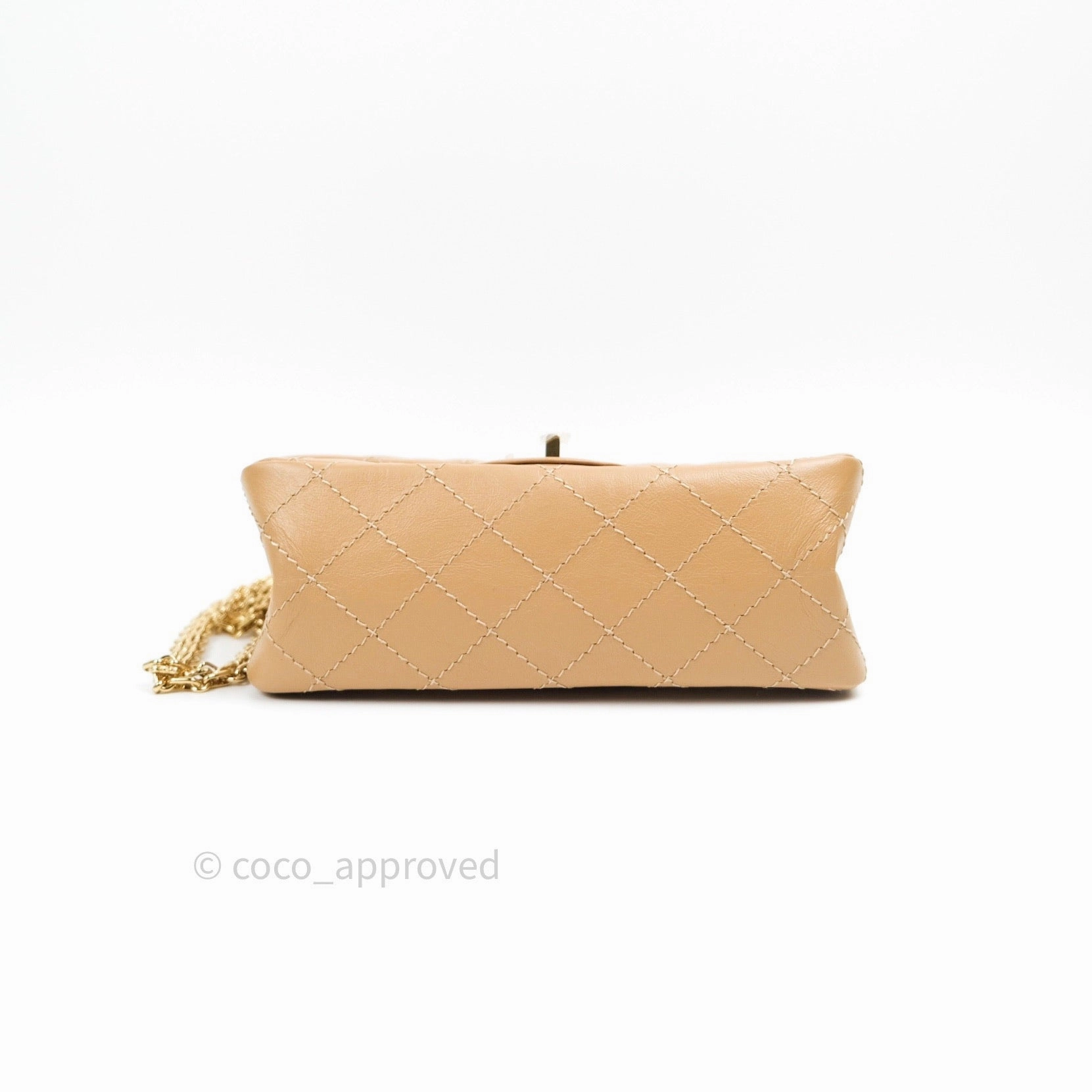 Chanel Mini Reissue 224 Beige Aged Calfskin Gold Hardware