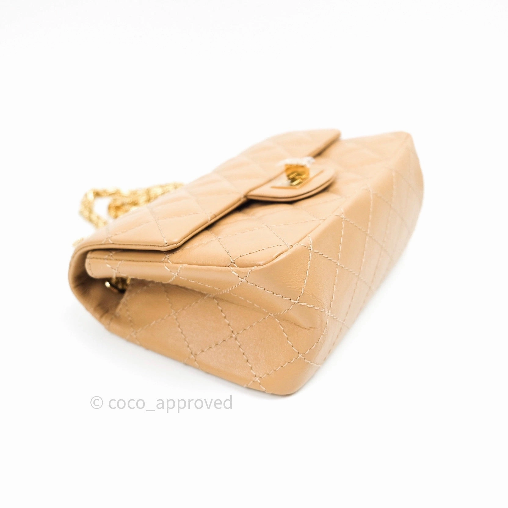 Chanel Mini Reissue 224 Beige Aged Calfskin Gold Hardware