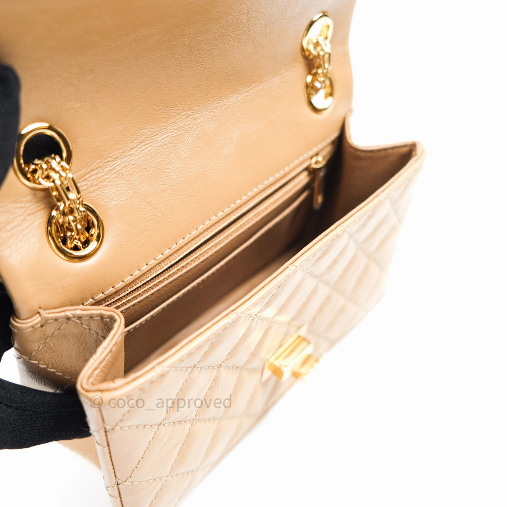 Chanel Mini Reissue 224 Beige Aged Calfskin Gold Hardware