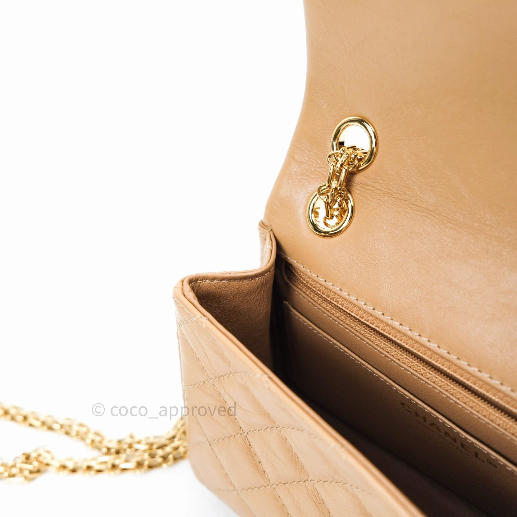 Chanel Mini Reissue 224 Beige Aged Calfskin Gold Hardware