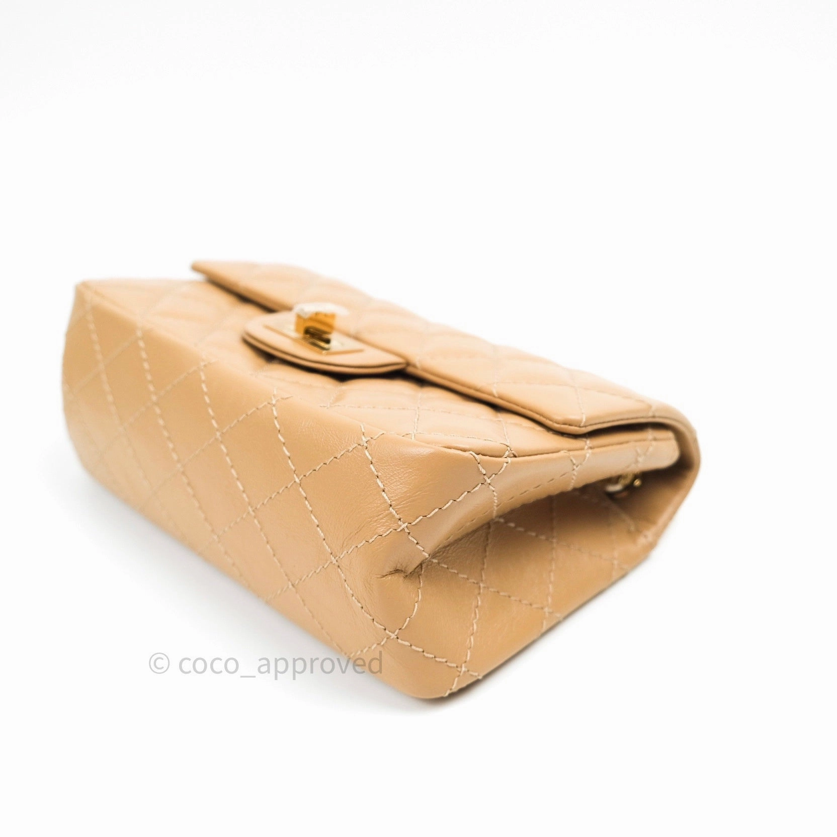 Chanel Mini Reissue 224 Beige Aged Calfskin Gold Hardware