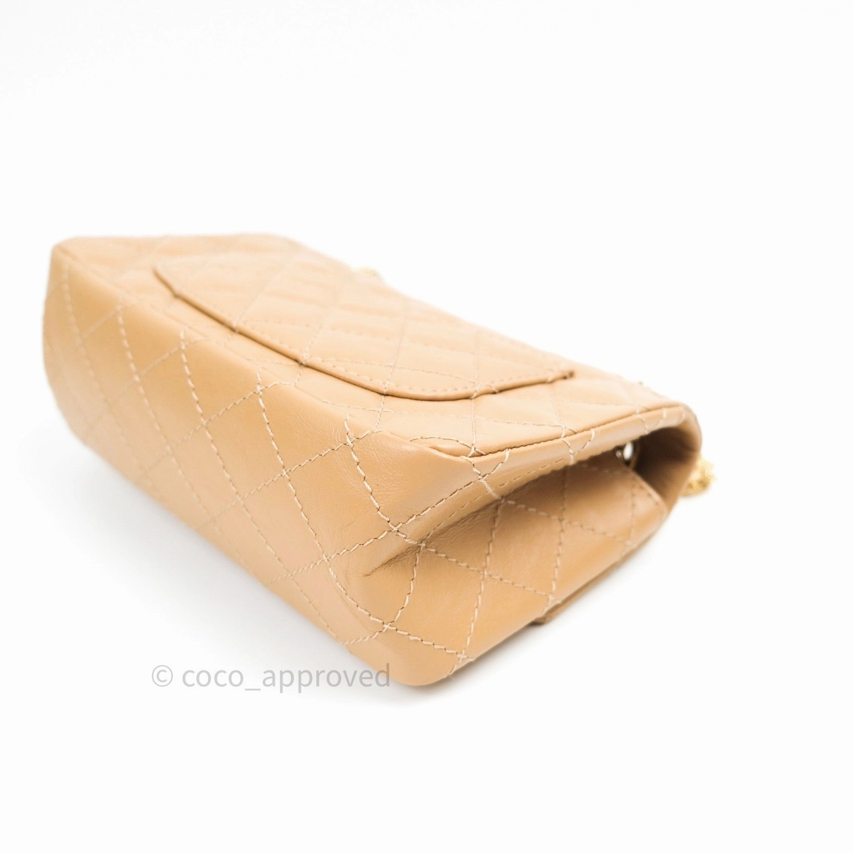 Chanel Mini Reissue 224 Beige Aged Calfskin Gold Hardware