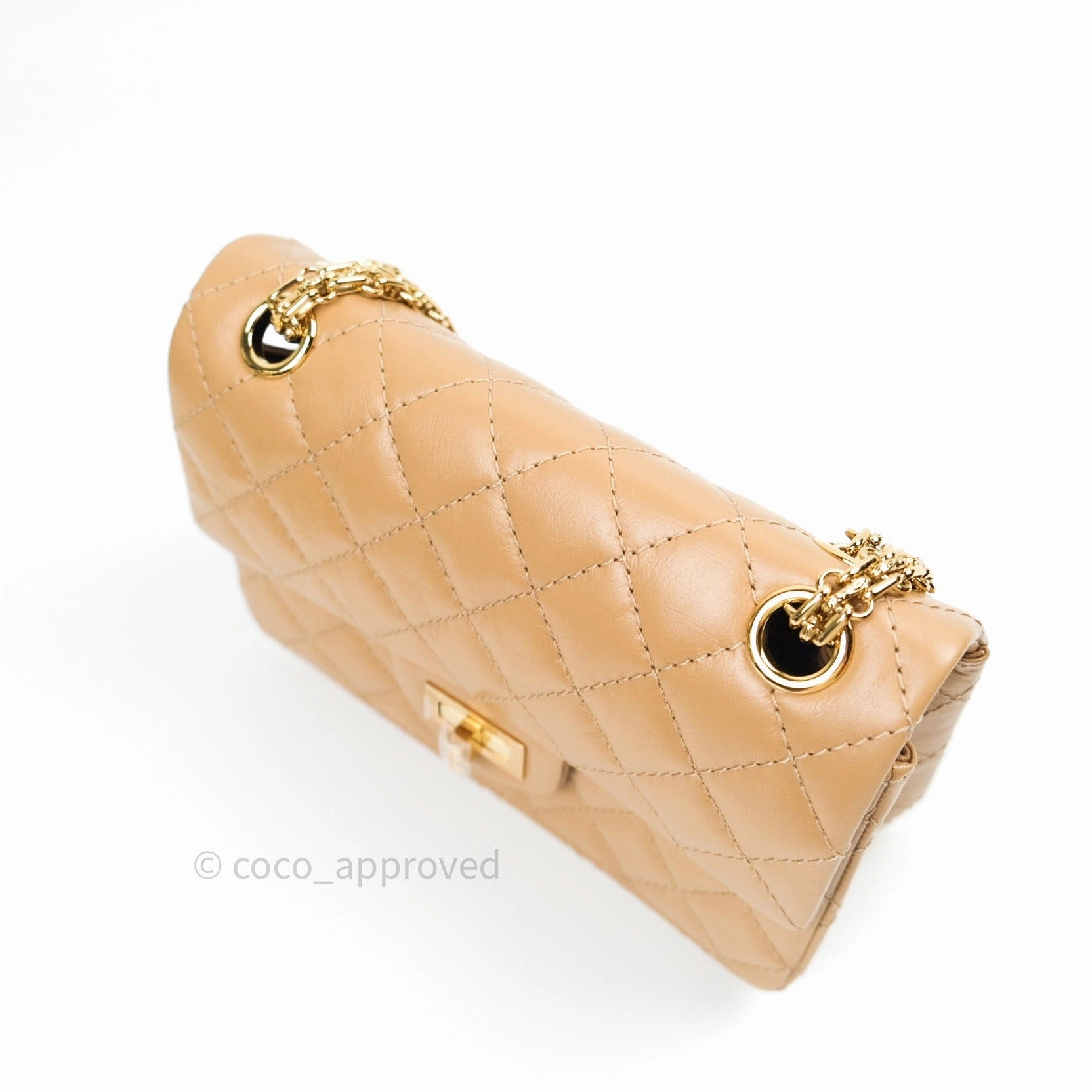 Chanel Mini Reissue 224 Beige Aged Calfskin Gold Hardware