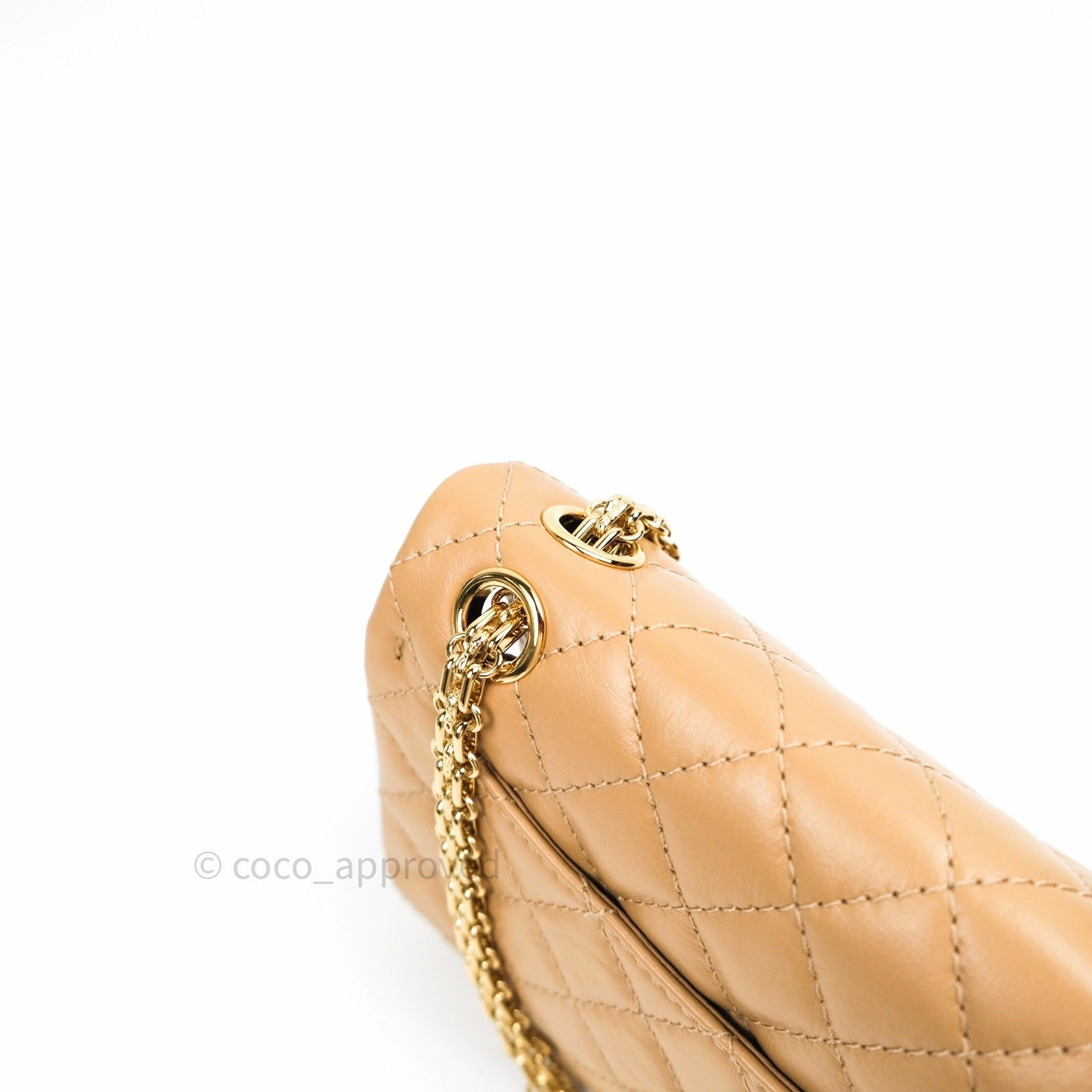 Chanel Mini Reissue 224 Beige Aged Calfskin Gold Hardware