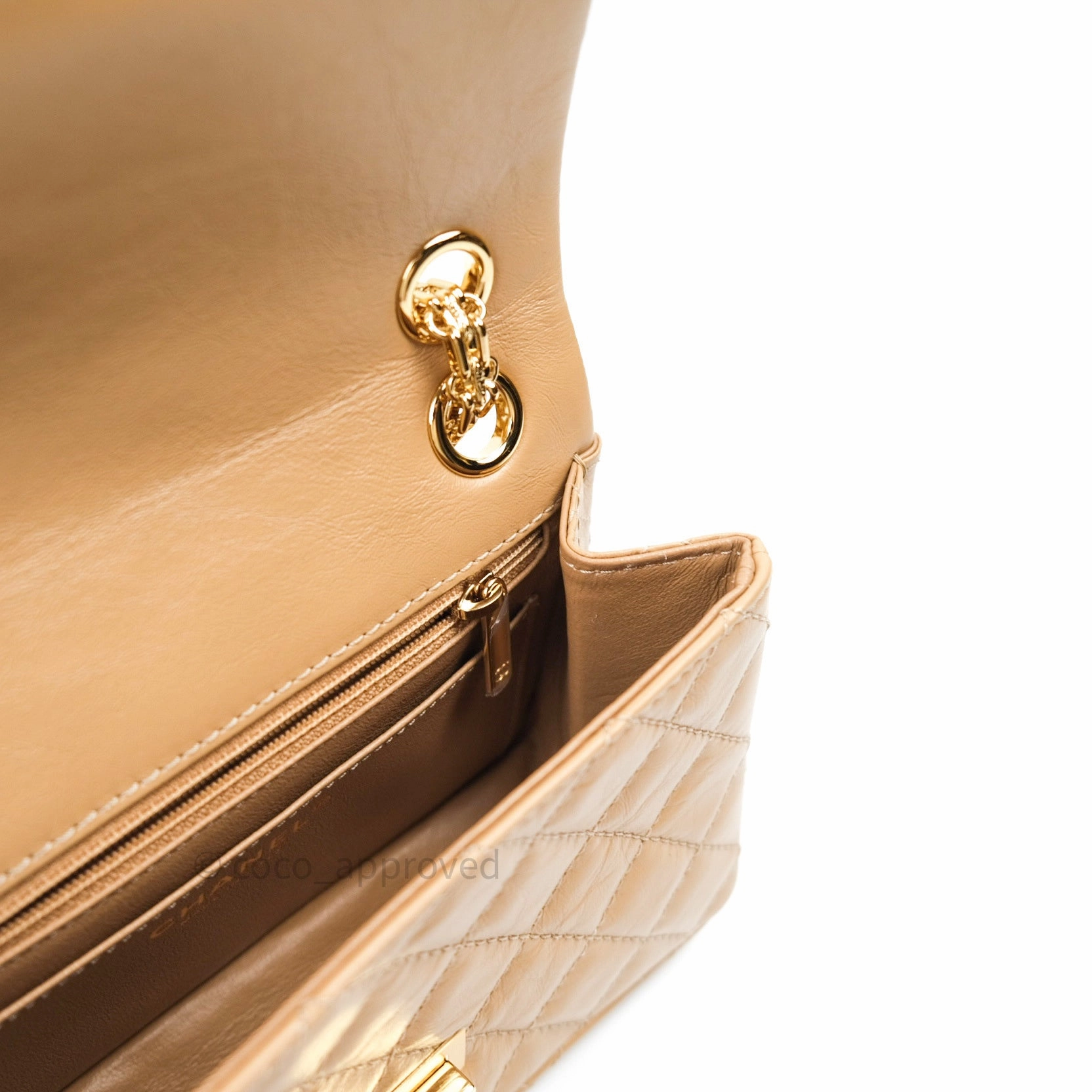 Chanel Mini Reissue 224 Beige Aged Calfskin Gold Hardware