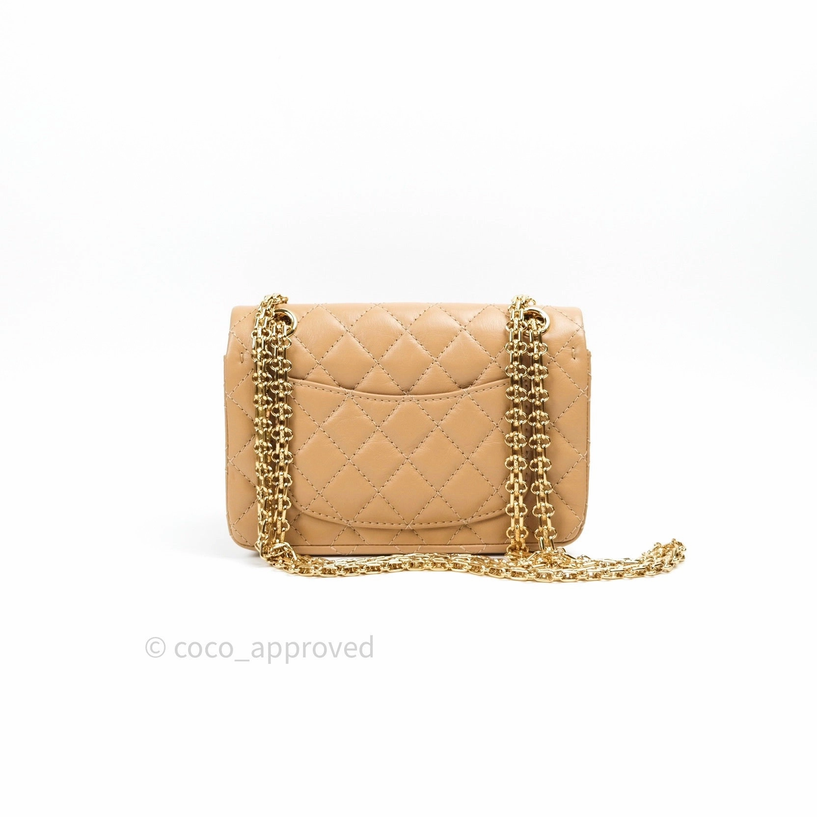 Chanel Mini Reissue 224 Beige Aged Calfskin Gold Hardware