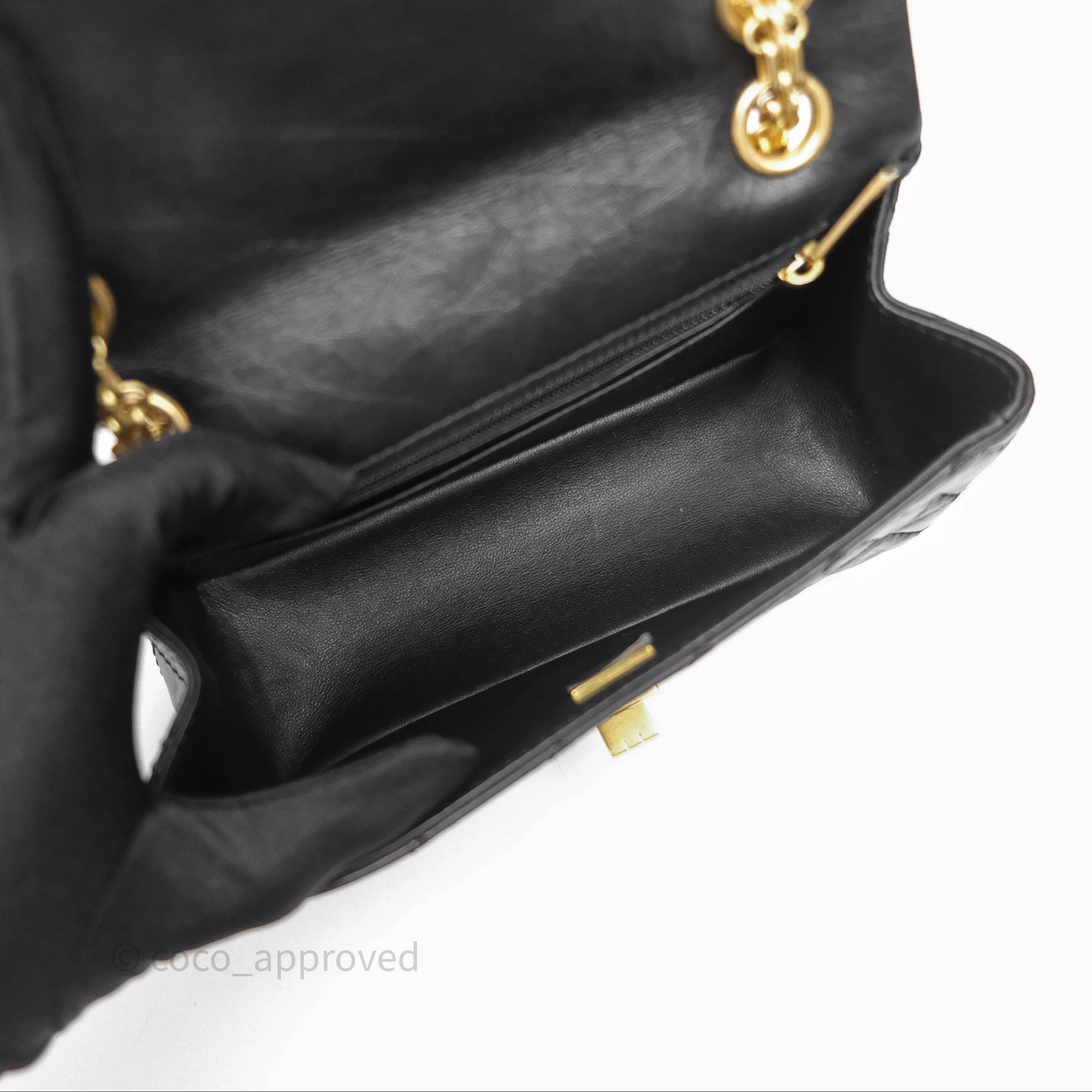 Chanel Mini Reissue 224 Black Aged Calfskin Gold Hardware