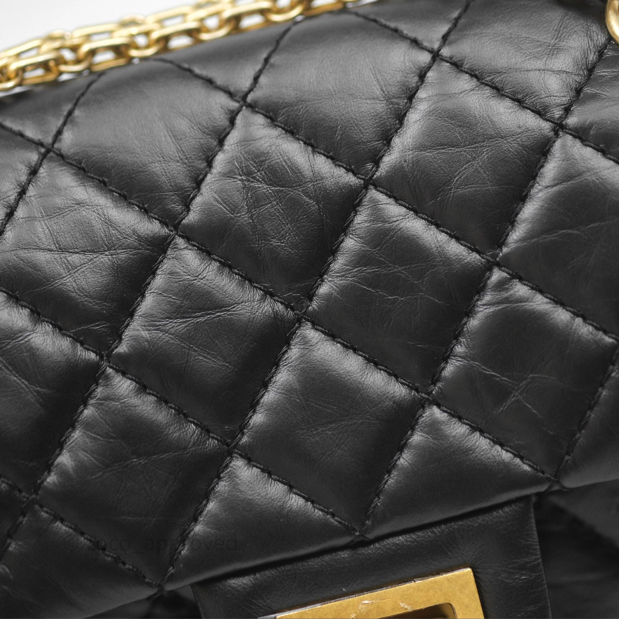 Chanel Mini Reissue 224 Black Aged Calfskin Gold Hardware