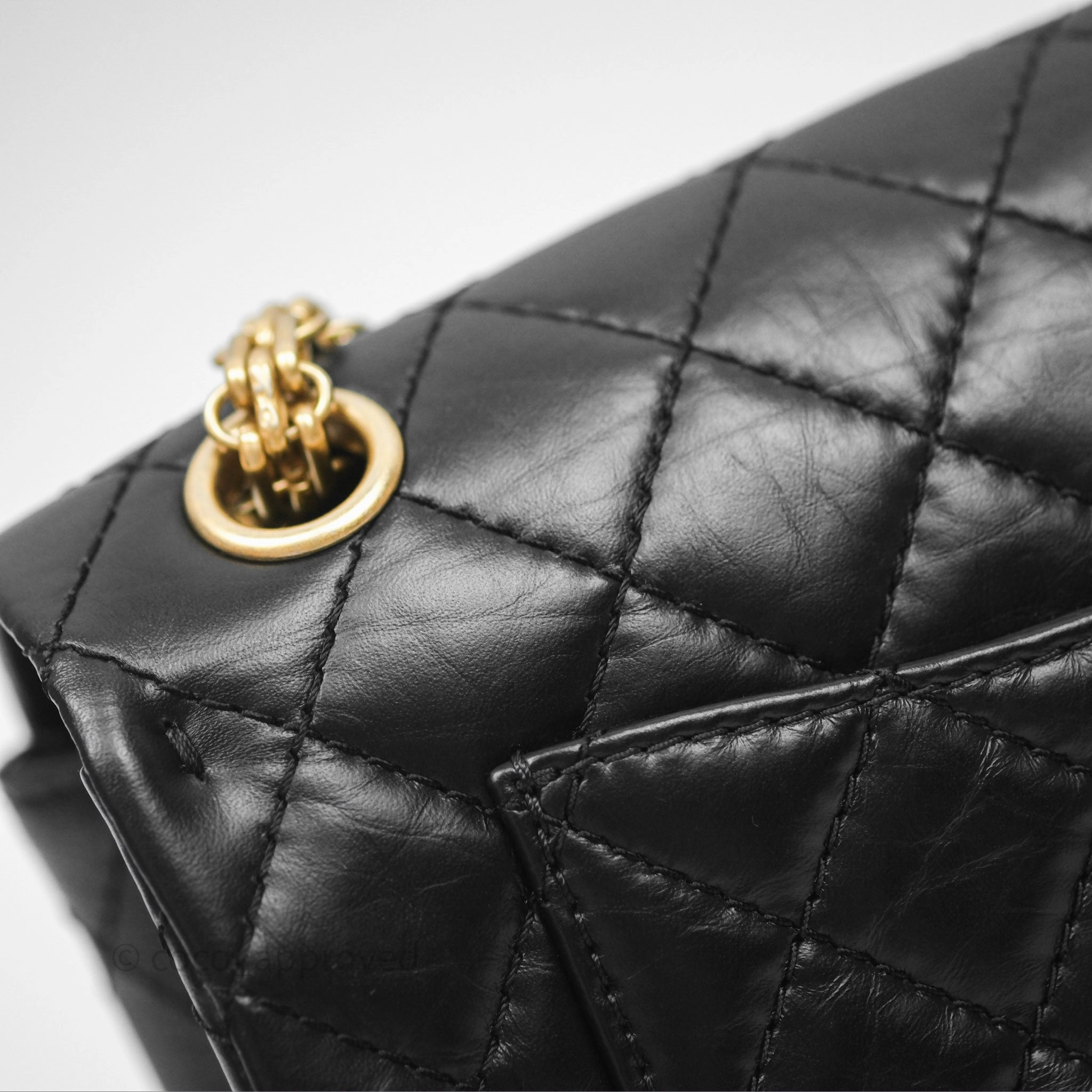 Chanel Mini Reissue 224 Black Aged Calfskin Gold Hardware