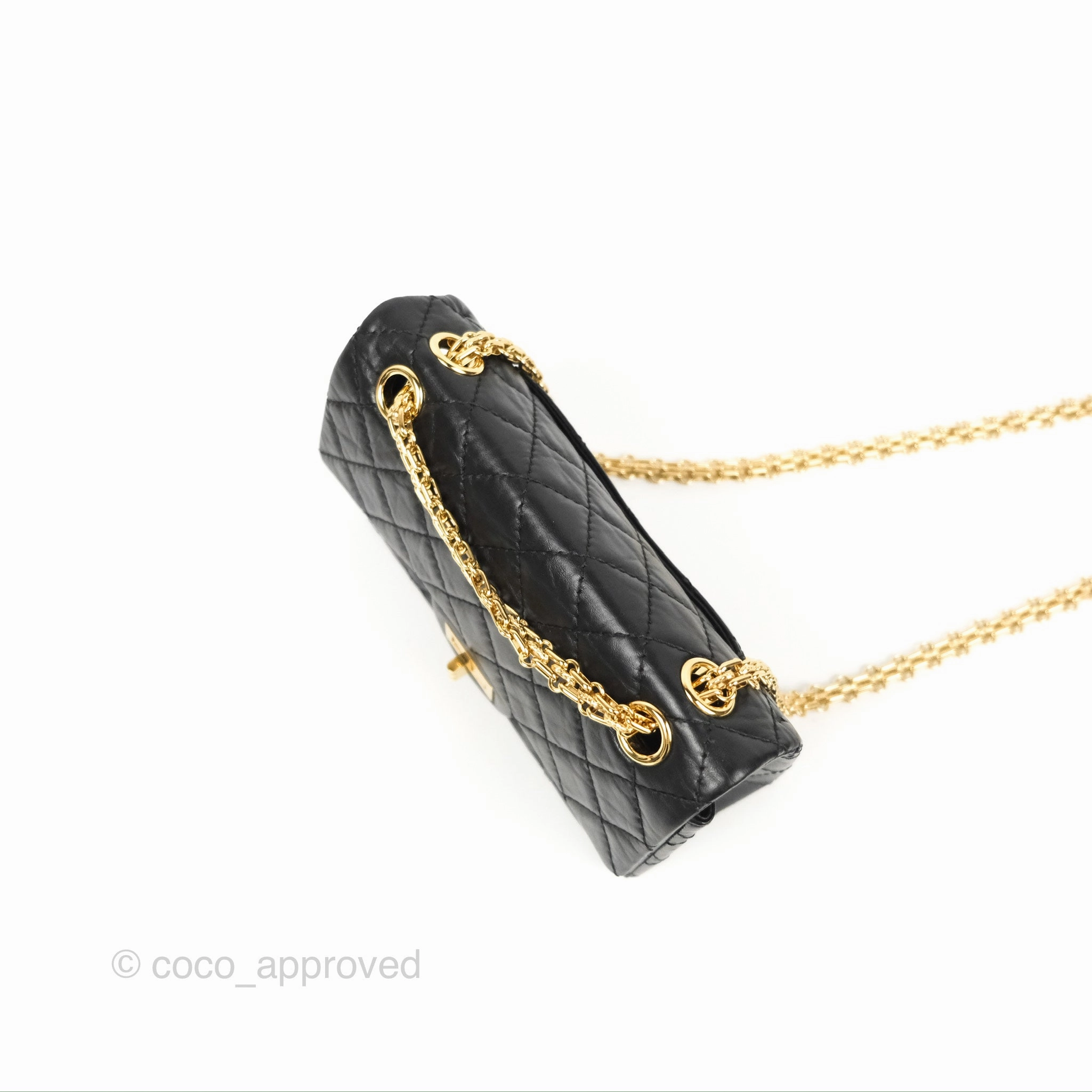 Chanel Mini Reissue 224 Black Aged Calfskin Gold Hardware