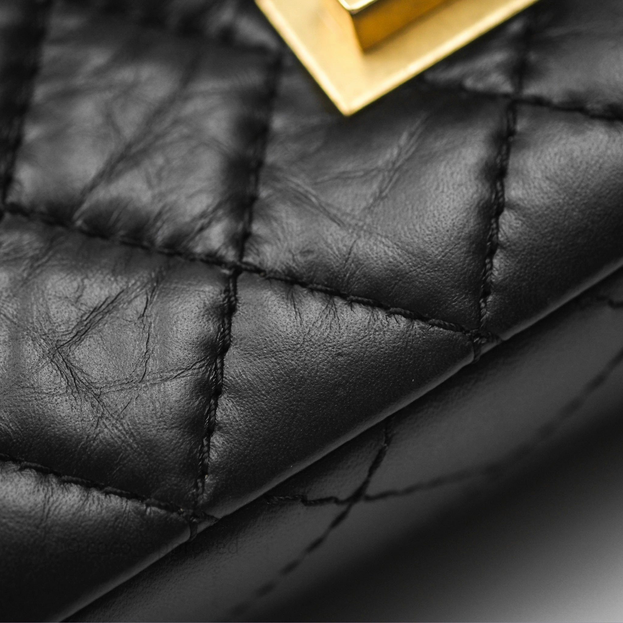 Chanel Mini Reissue 224 Black Aged Calfskin Gold Hardware