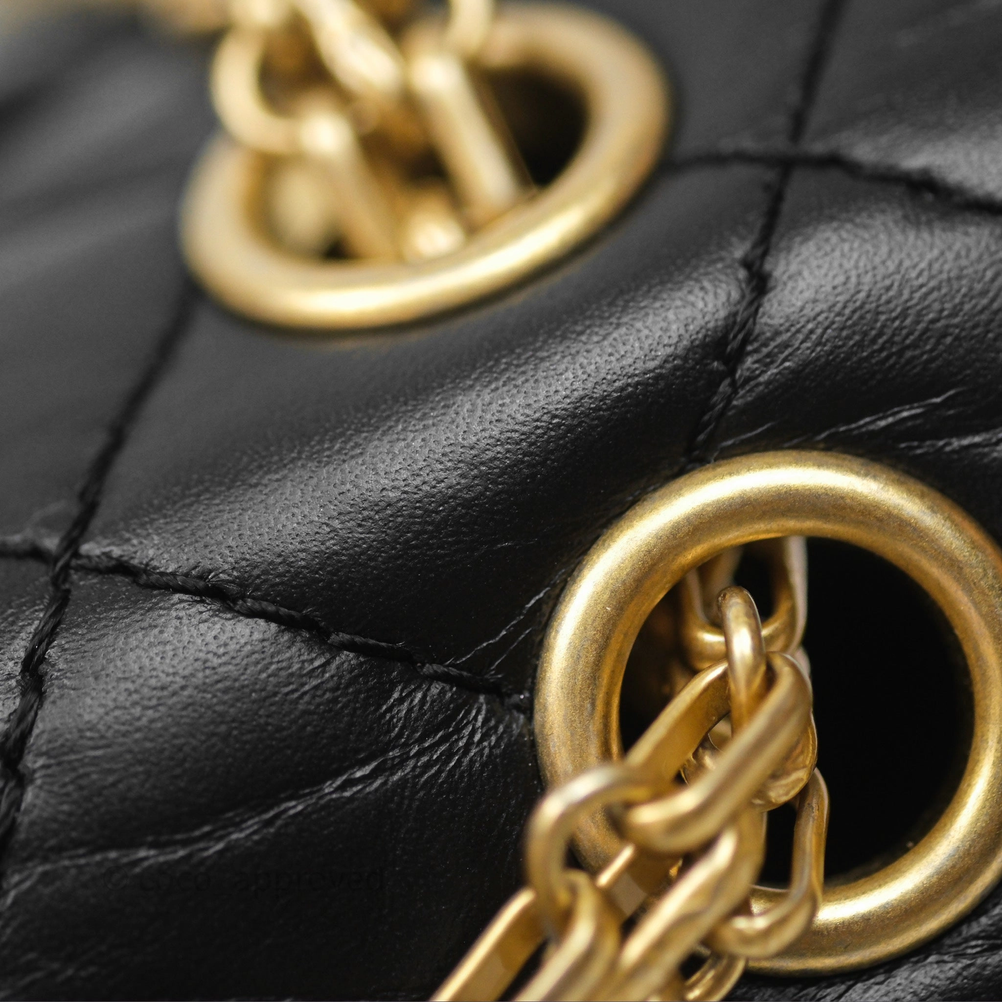 Chanel Mini Reissue 224 Black Aged Calfskin Gold Hardware