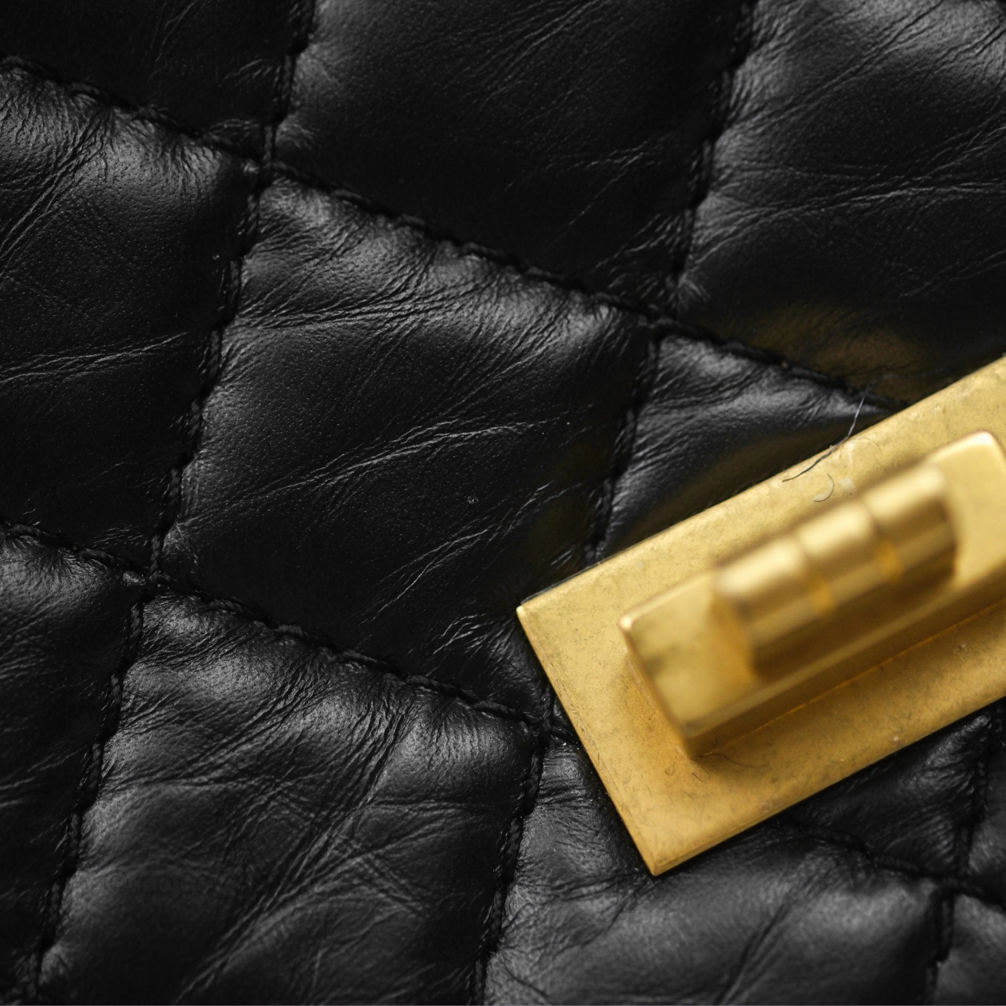 Chanel Mini Reissue 224 Black Aged Calfskin Gold Hardware