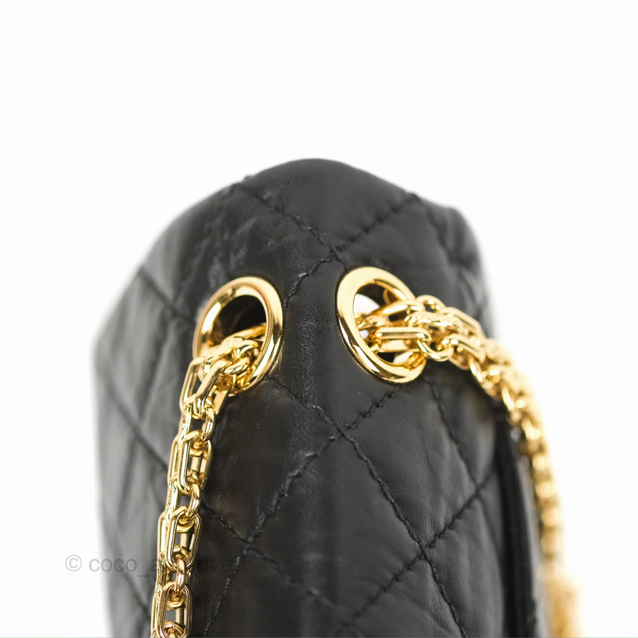 Chanel Mini Reissue 224 Black Aged Calfskin Gold Hardware