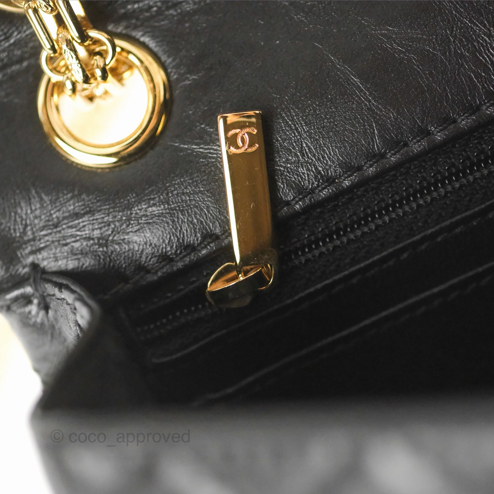 Chanel Mini Reissue 224 Black Aged Calfskin Gold Hardware