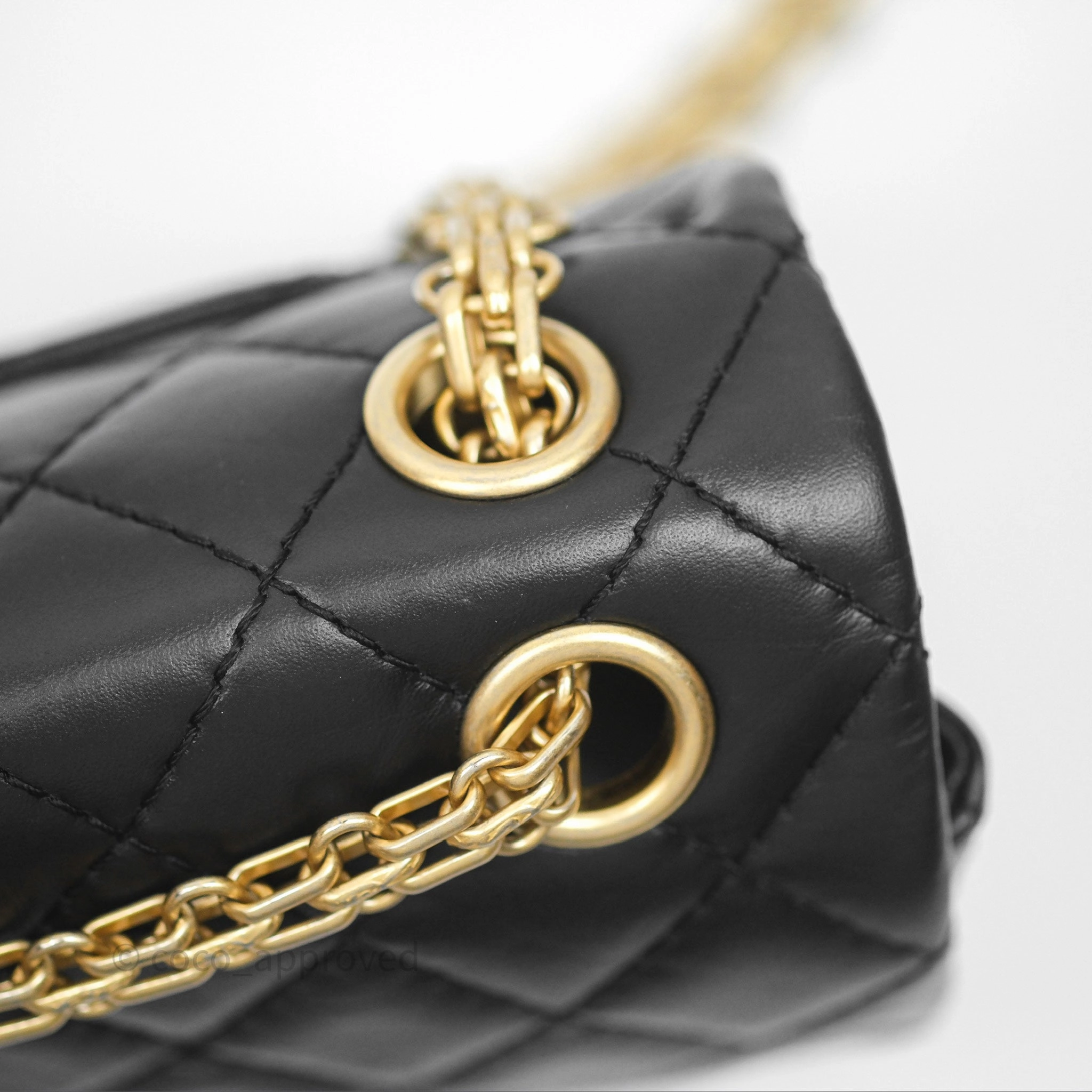Chanel Mini Reissue 224 Black Aged Calfskin Gold Hardware