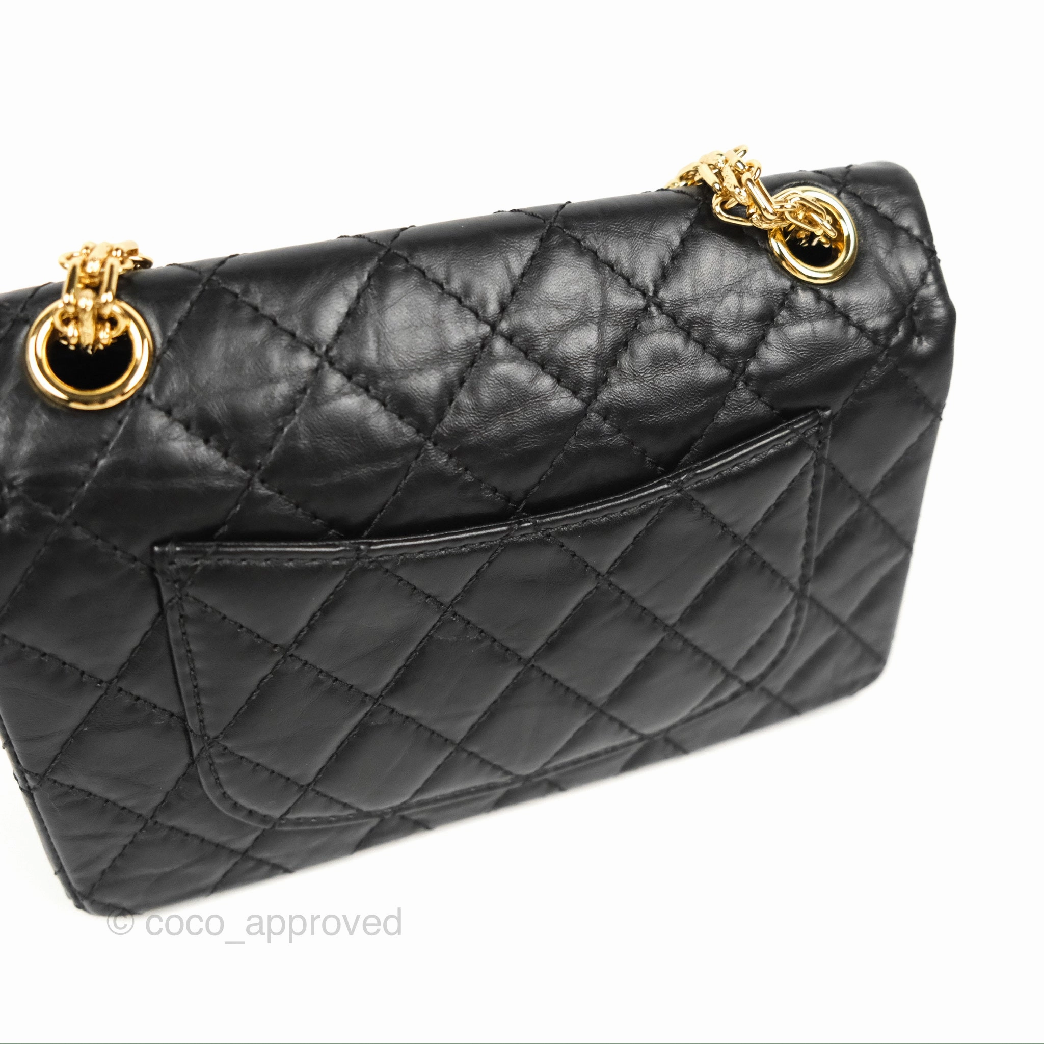 Chanel Mini Reissue 224 Black Aged Calfskin Gold Hardware