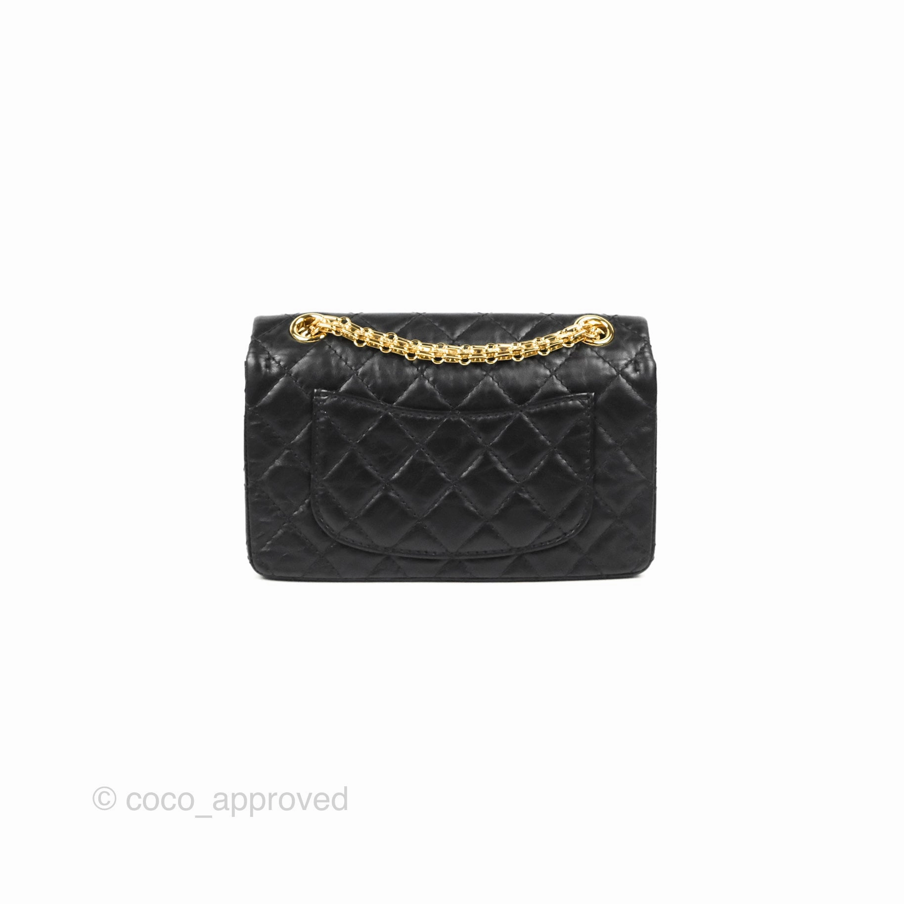 Chanel Mini Reissue 224 Black Aged Calfskin Gold Hardware