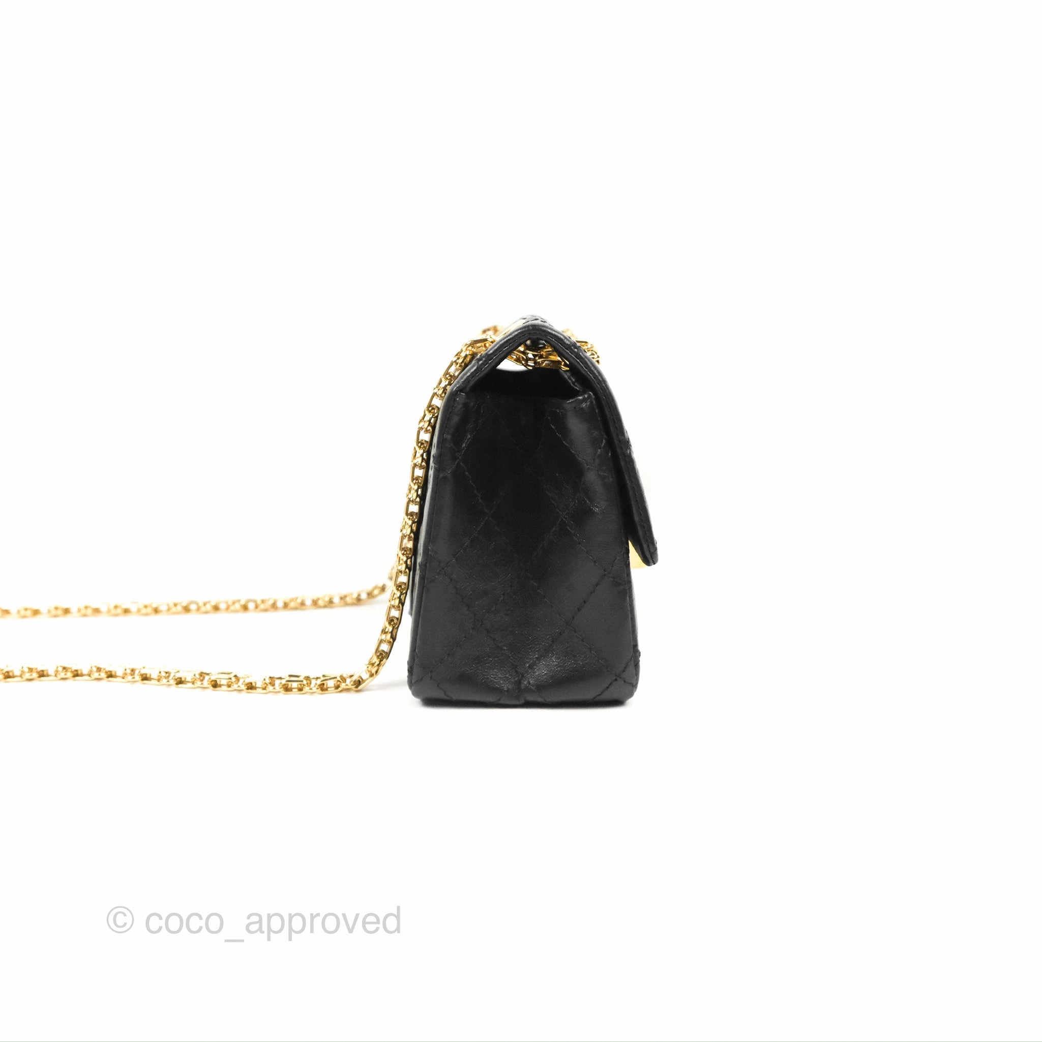 Chanel Mini Reissue 224 Black Aged Calfskin Gold Hardware