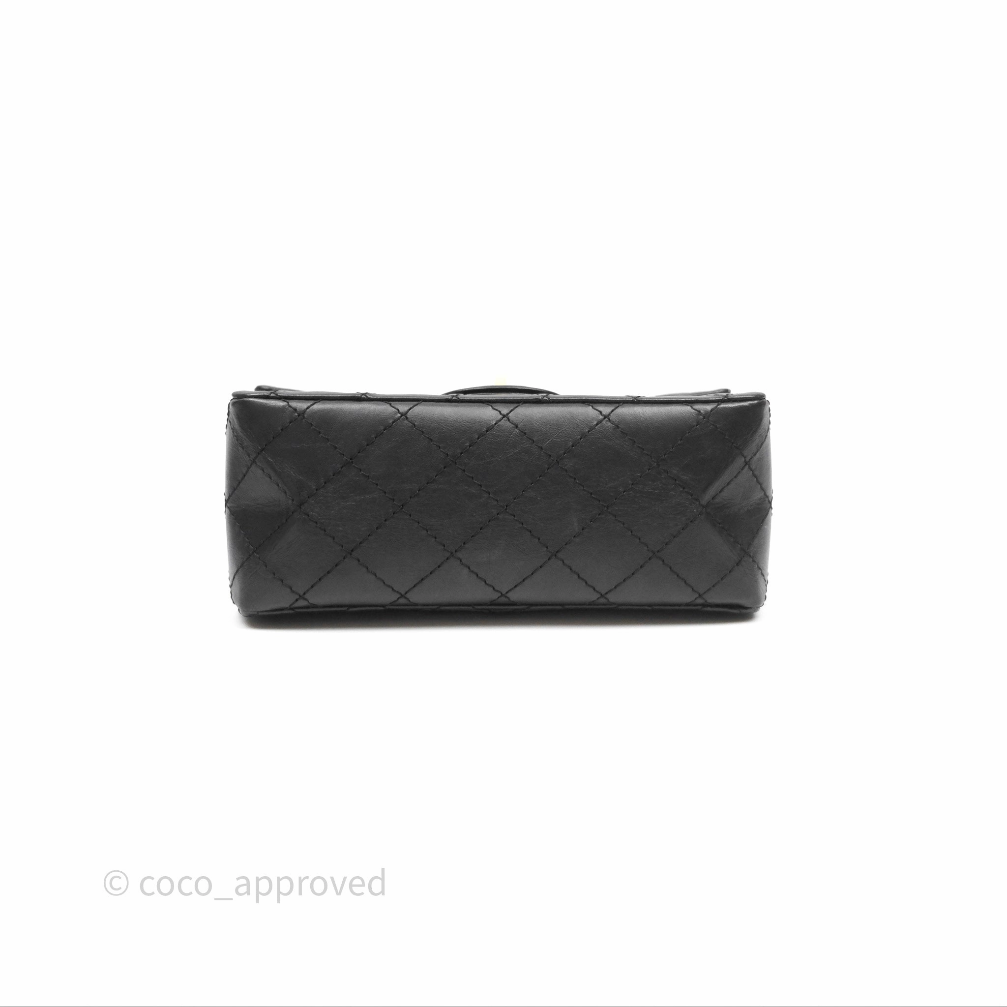 Chanel Mini Reissue 224 Black Aged Calfskin Gold Hardware