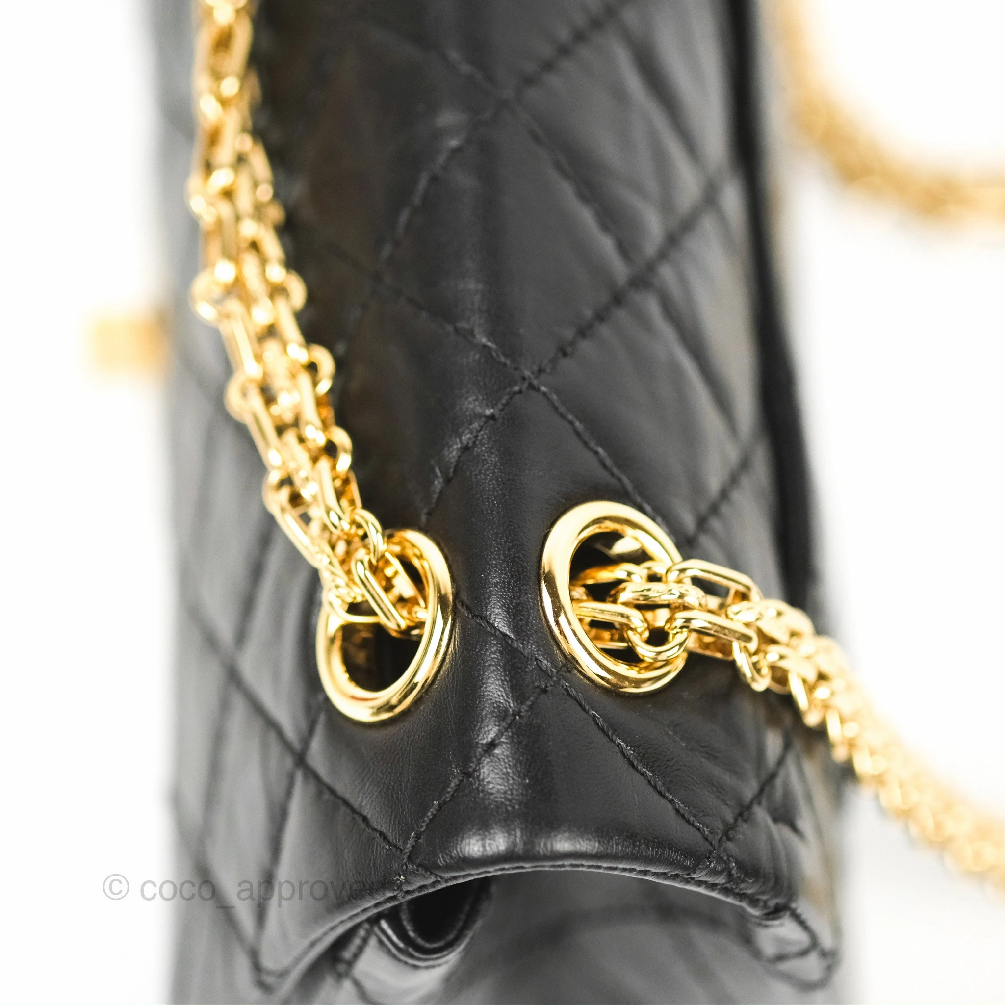 Chanel Mini Reissue 224 Black Aged Calfskin Gold Hardware