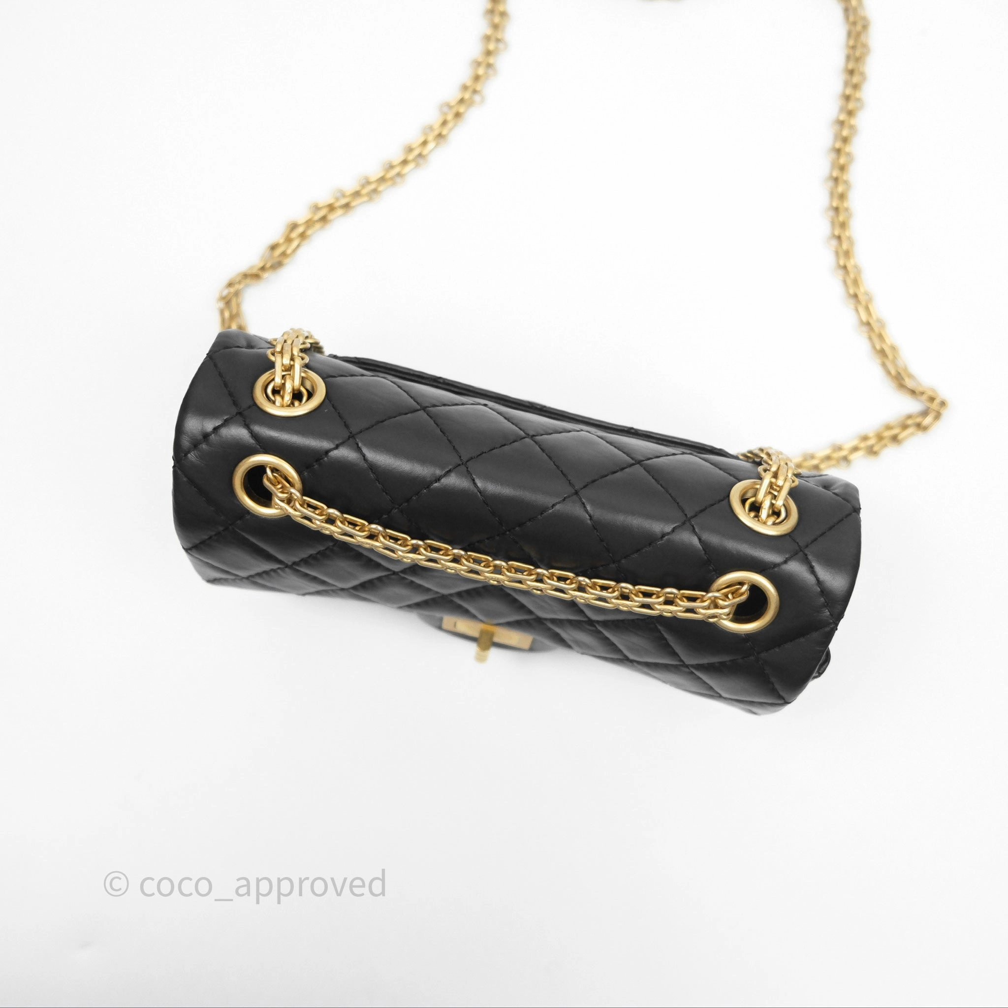 Chanel Mini Reissue 224 Black Aged Calfskin Gold Hardware