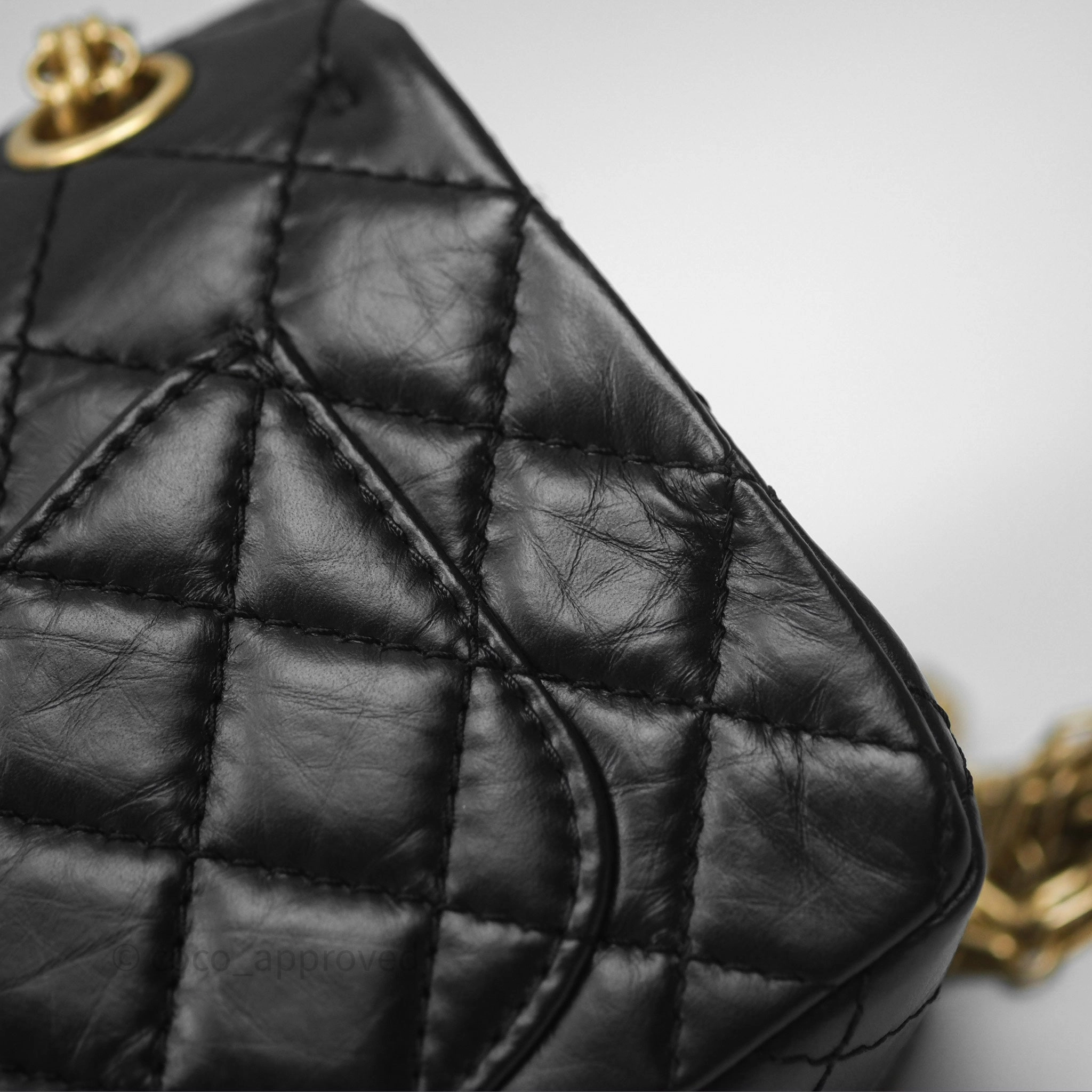 Chanel Mini Reissue 224 Black Aged Calfskin Gold Hardware