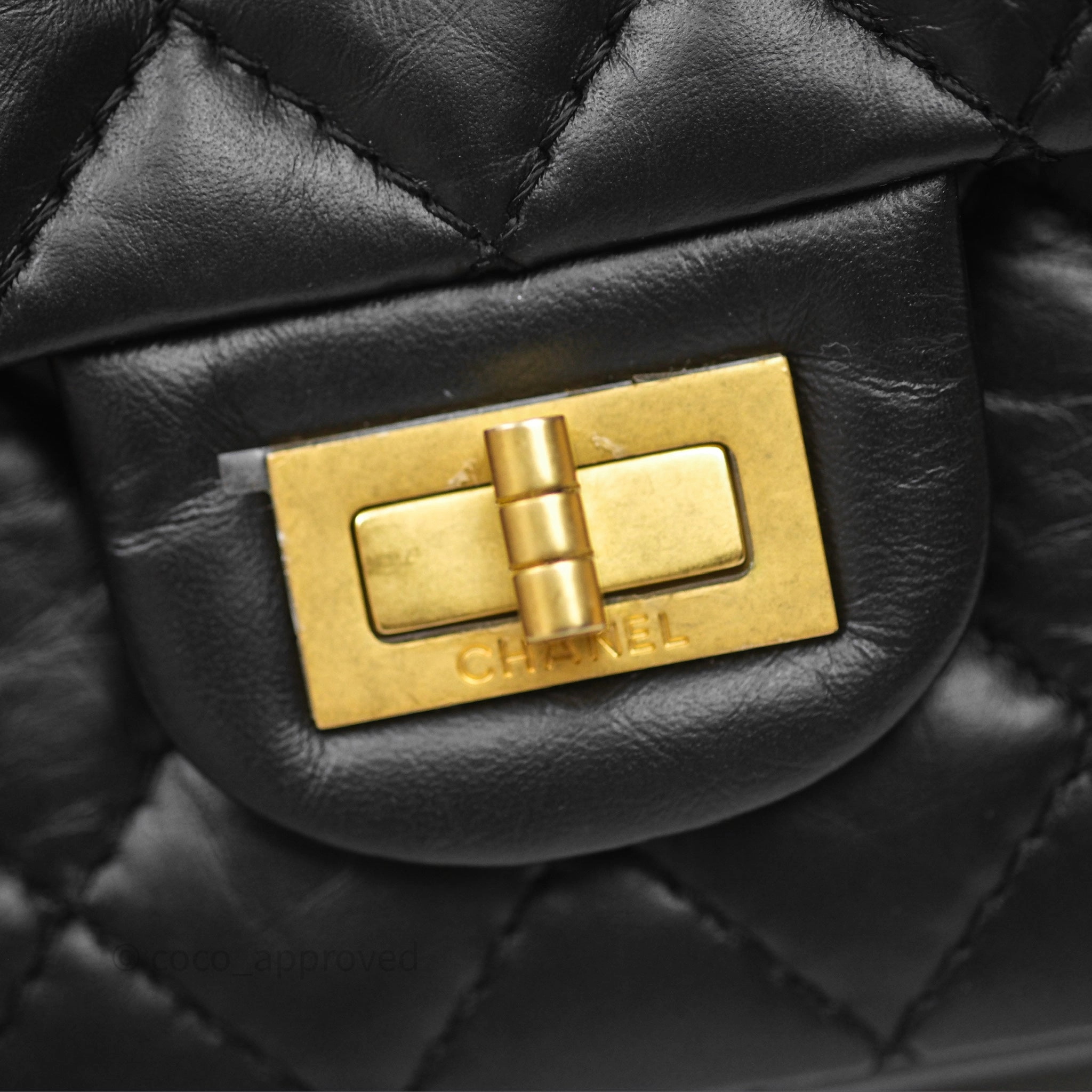 Chanel Mini Reissue 224 Black Aged Calfskin Gold Hardware