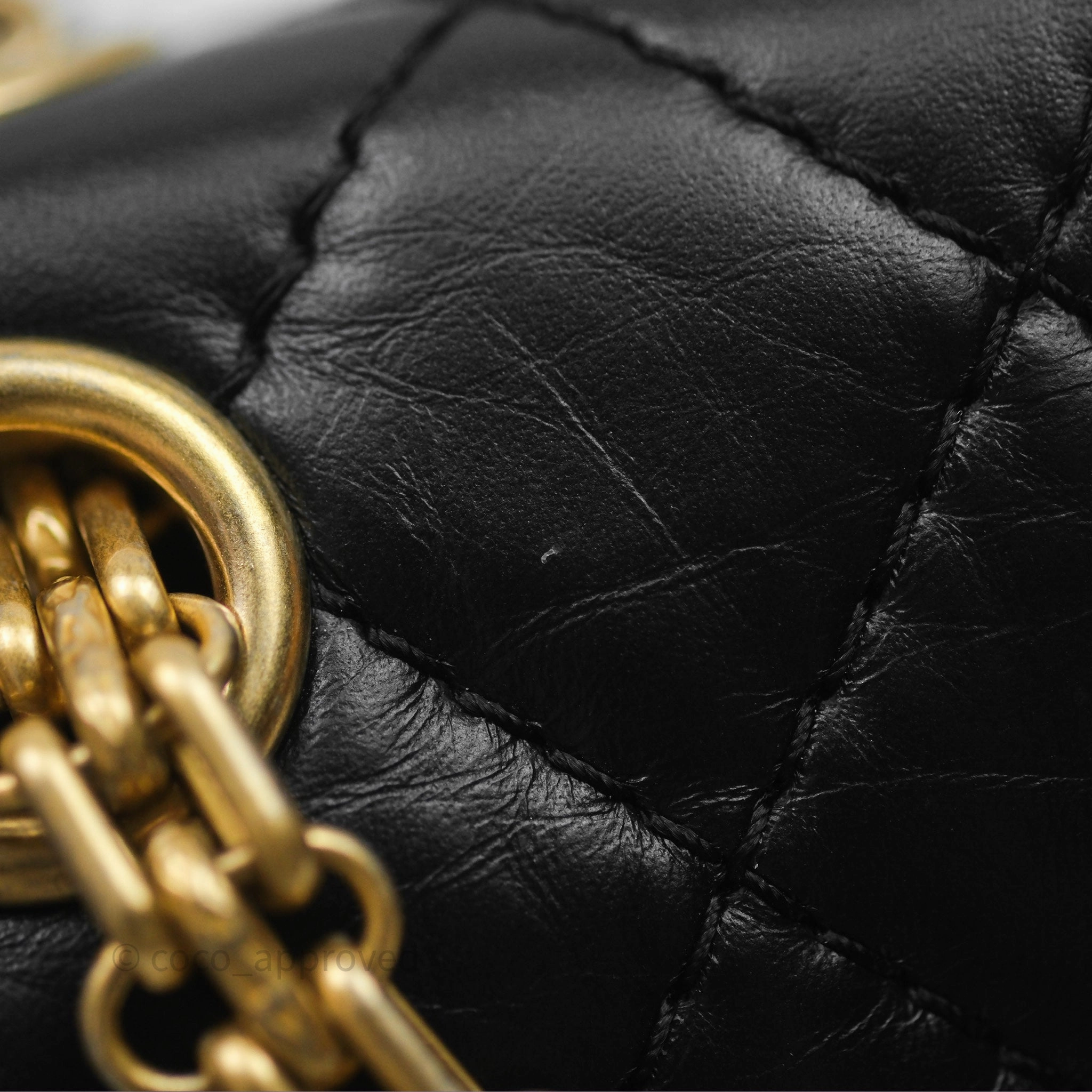 Chanel Mini Reissue 224 Black Aged Calfskin Gold Hardware
