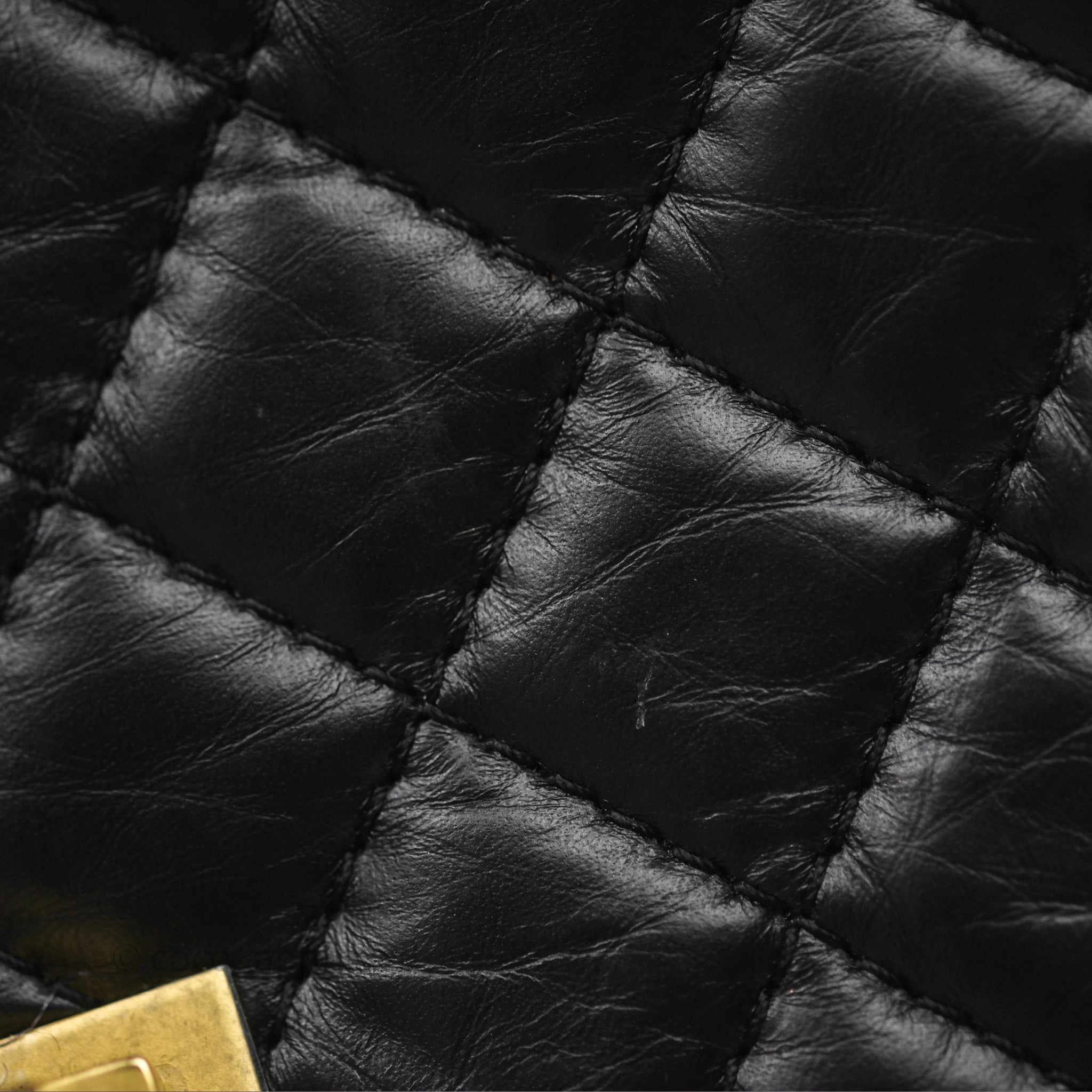 Chanel Mini Reissue 224 Black Aged Calfskin Gold Hardware