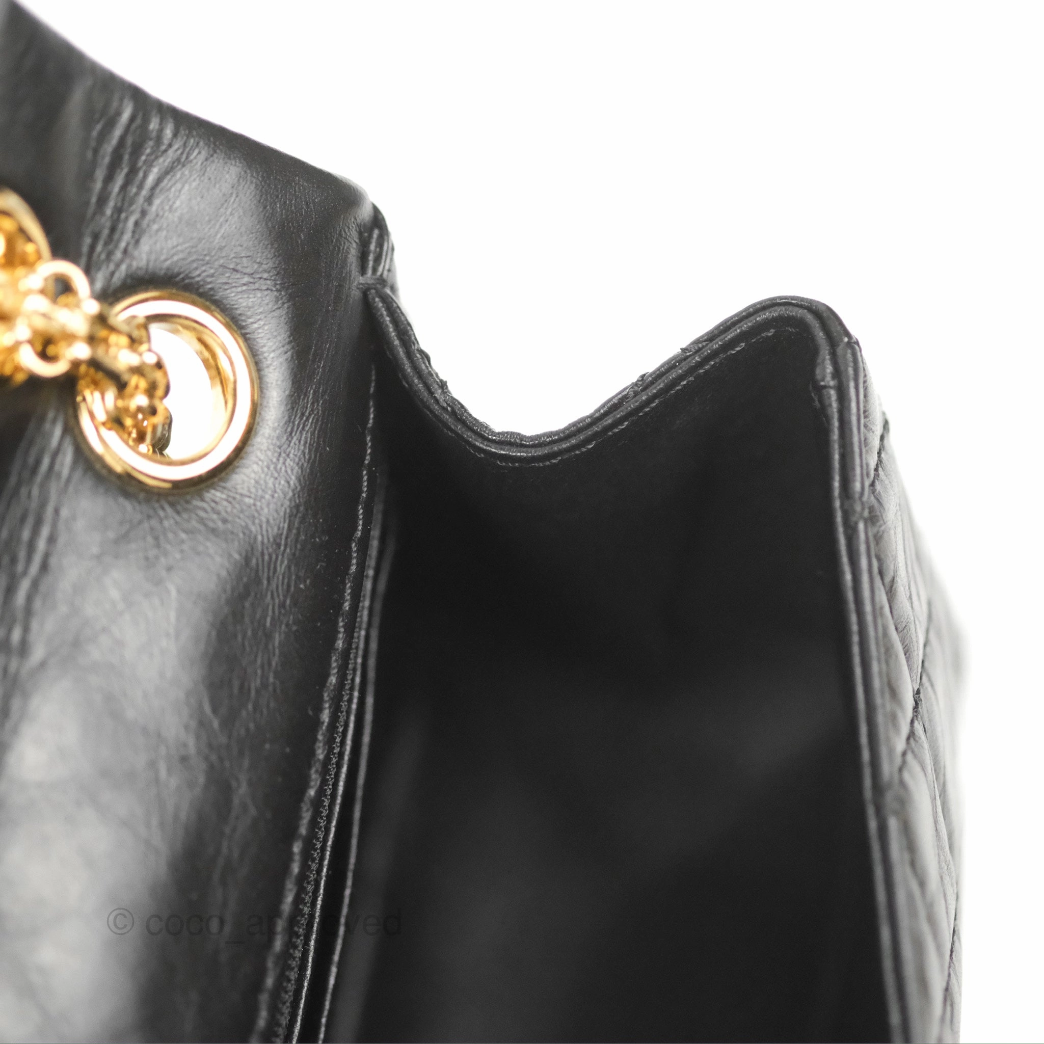 Chanel Mini Reissue 224 Black Aged Calfskin Gold Hardware