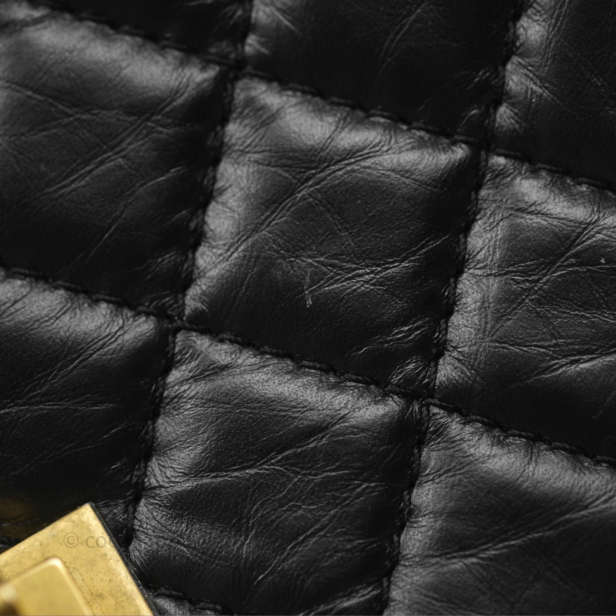 Chanel Mini Reissue 224 Black Aged Calfskin Gold Hardware