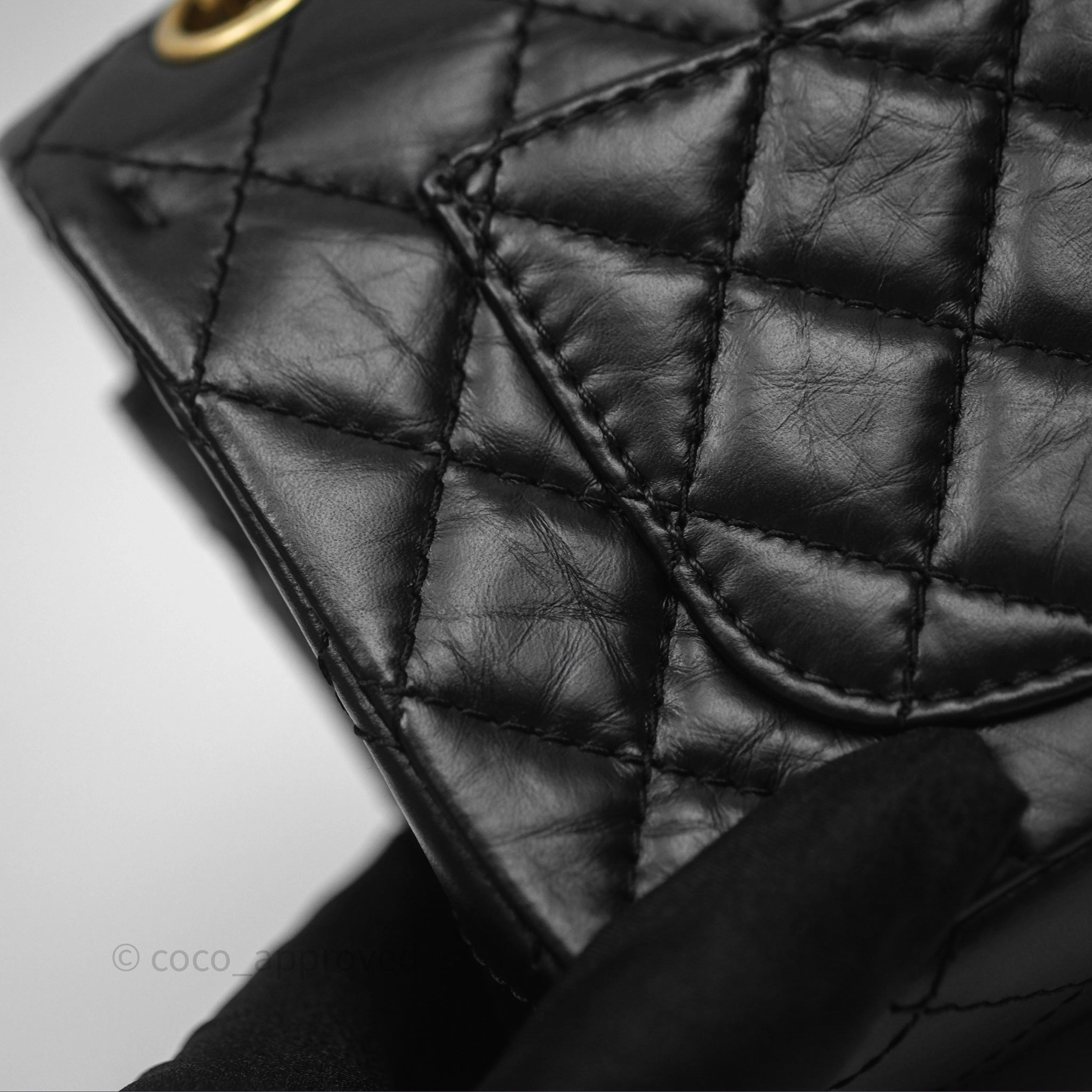 Chanel Mini Reissue 224 Black Aged Calfskin Gold Hardware