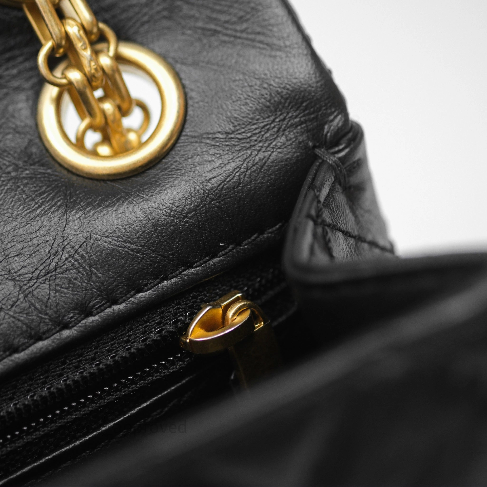 Chanel Mini Reissue 224 Black Aged Calfskin Gold Hardware