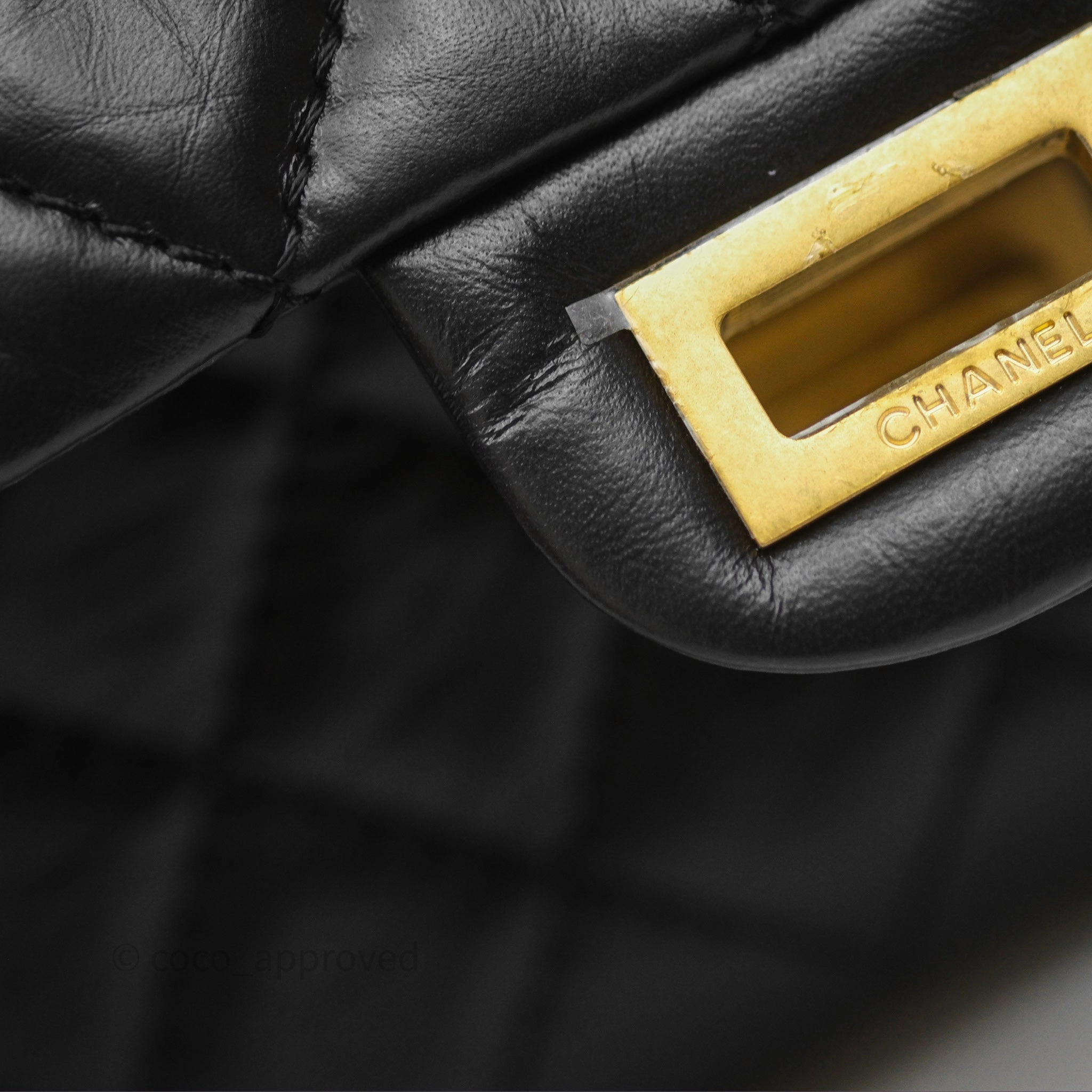 Chanel Mini Reissue 224 Black Aged Calfskin Gold Hardware