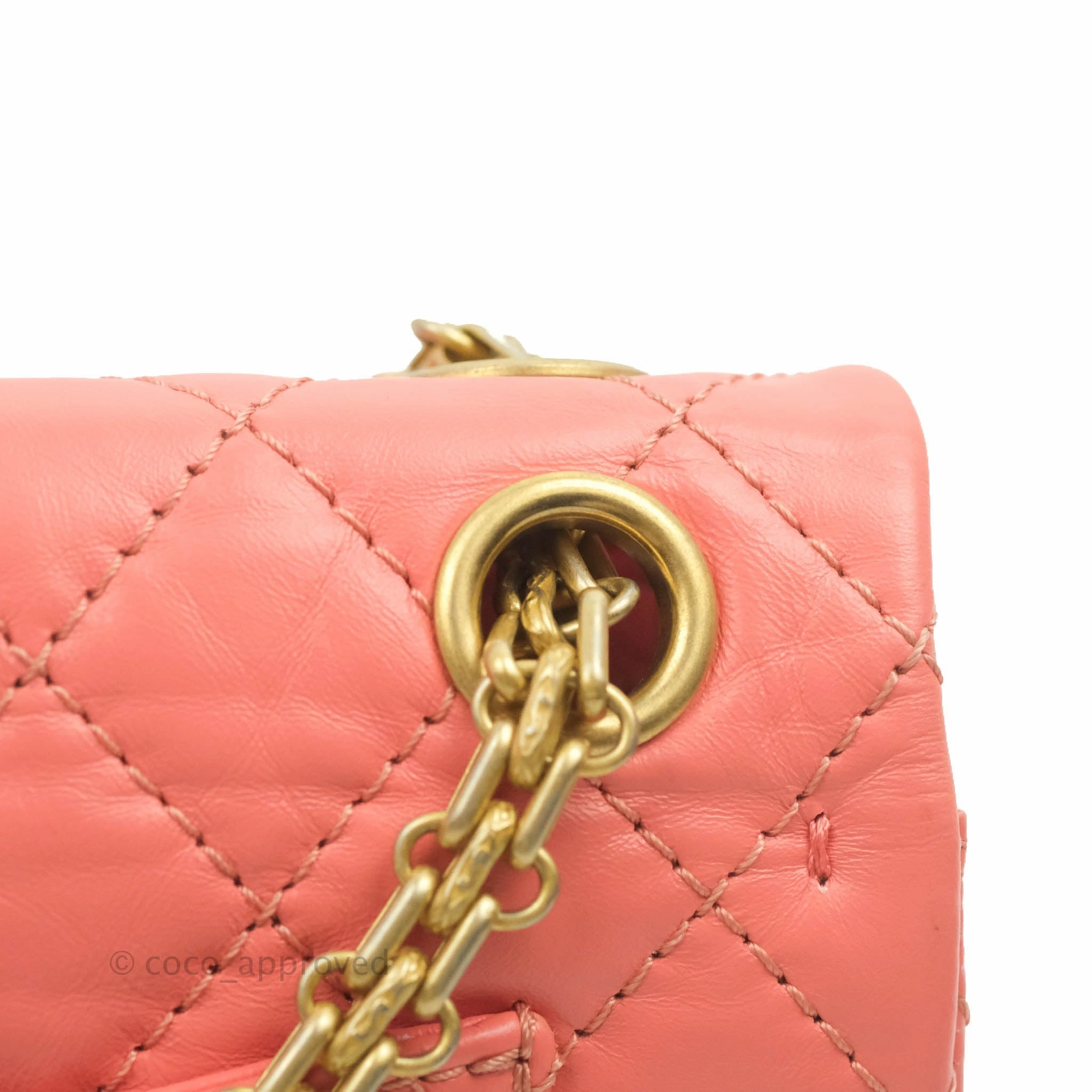 Chanel Mini Reissue 224 Pink Aged Calfskin Aged Gold Hardware