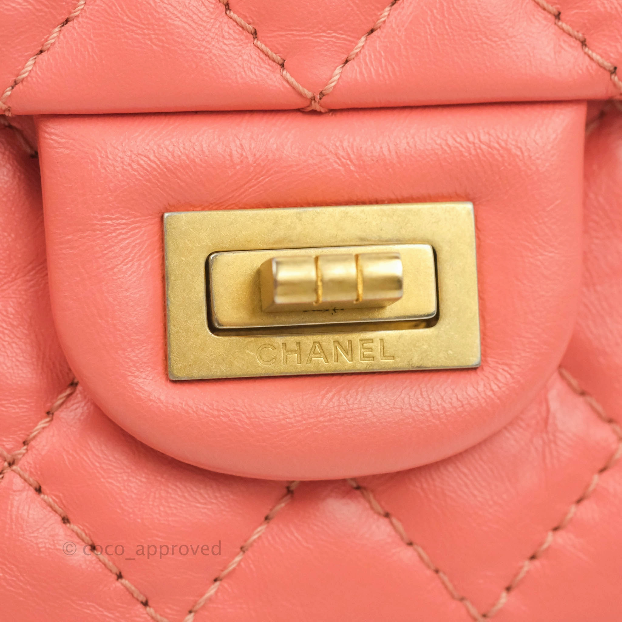 Chanel Mini Reissue 224 Pink Aged Calfskin Aged Gold Hardware