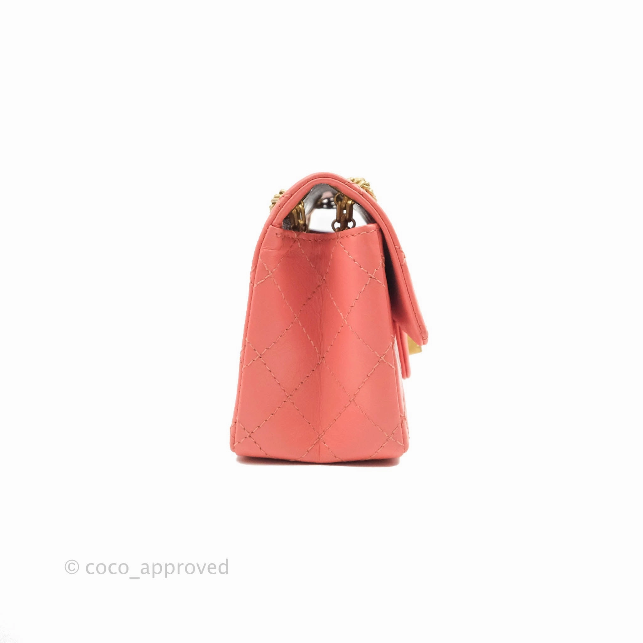 Chanel Mini Reissue 224 Pink Aged Calfskin Aged Gold Hardware