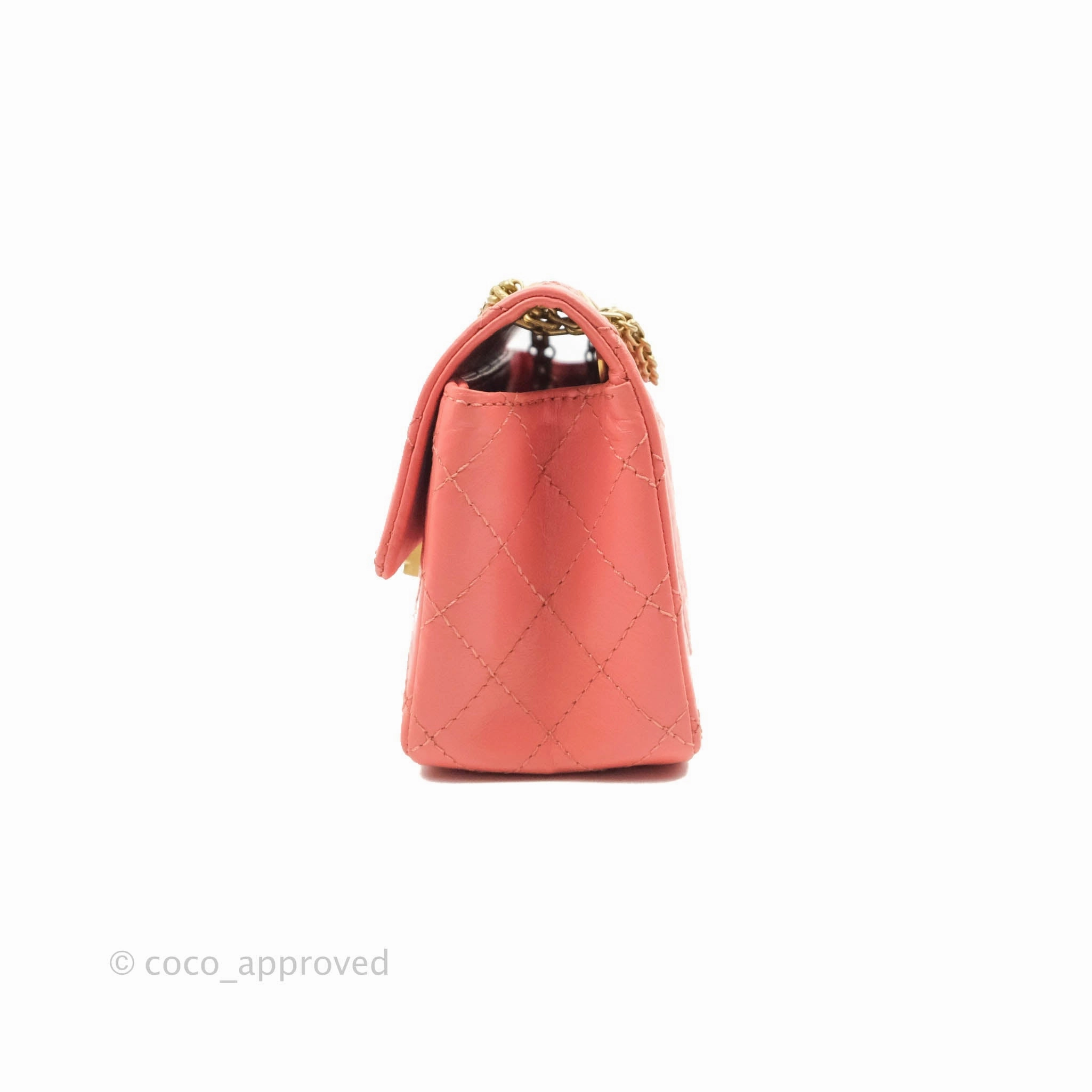 Chanel Mini Reissue 224 Pink Aged Calfskin Aged Gold Hardware