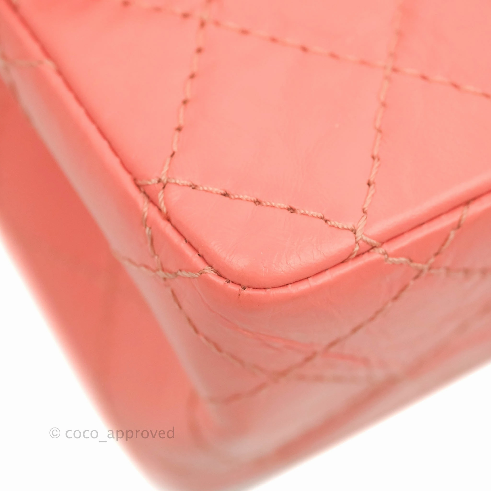 Chanel Mini Reissue 224 Pink Aged Calfskin Aged Gold Hardware