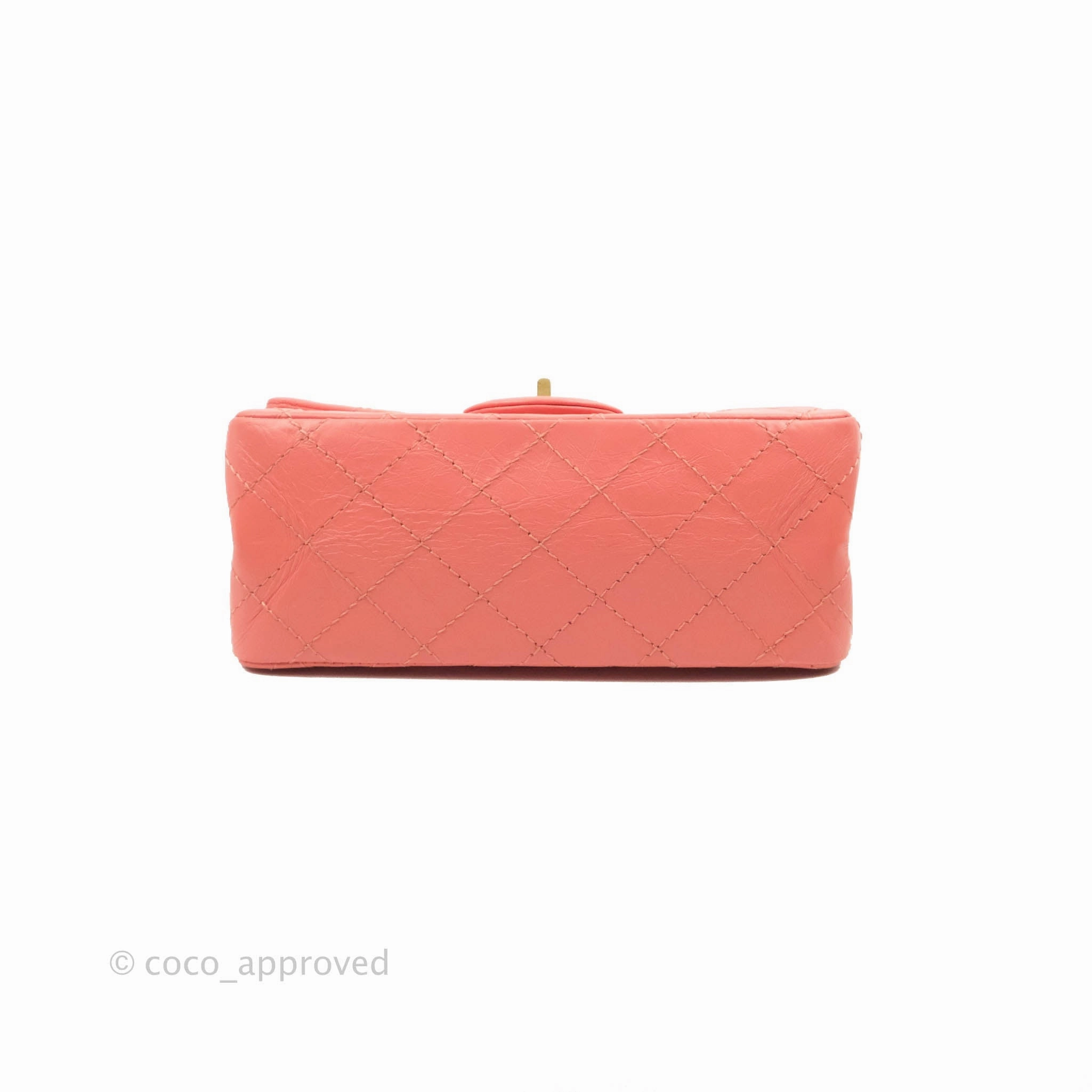 Chanel Mini Reissue 224 Pink Aged Calfskin Aged Gold Hardware