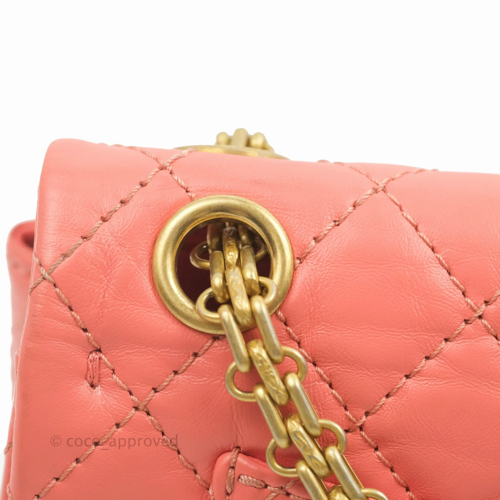 Chanel Mini Reissue 224 Pink Aged Calfskin Aged Gold Hardware
