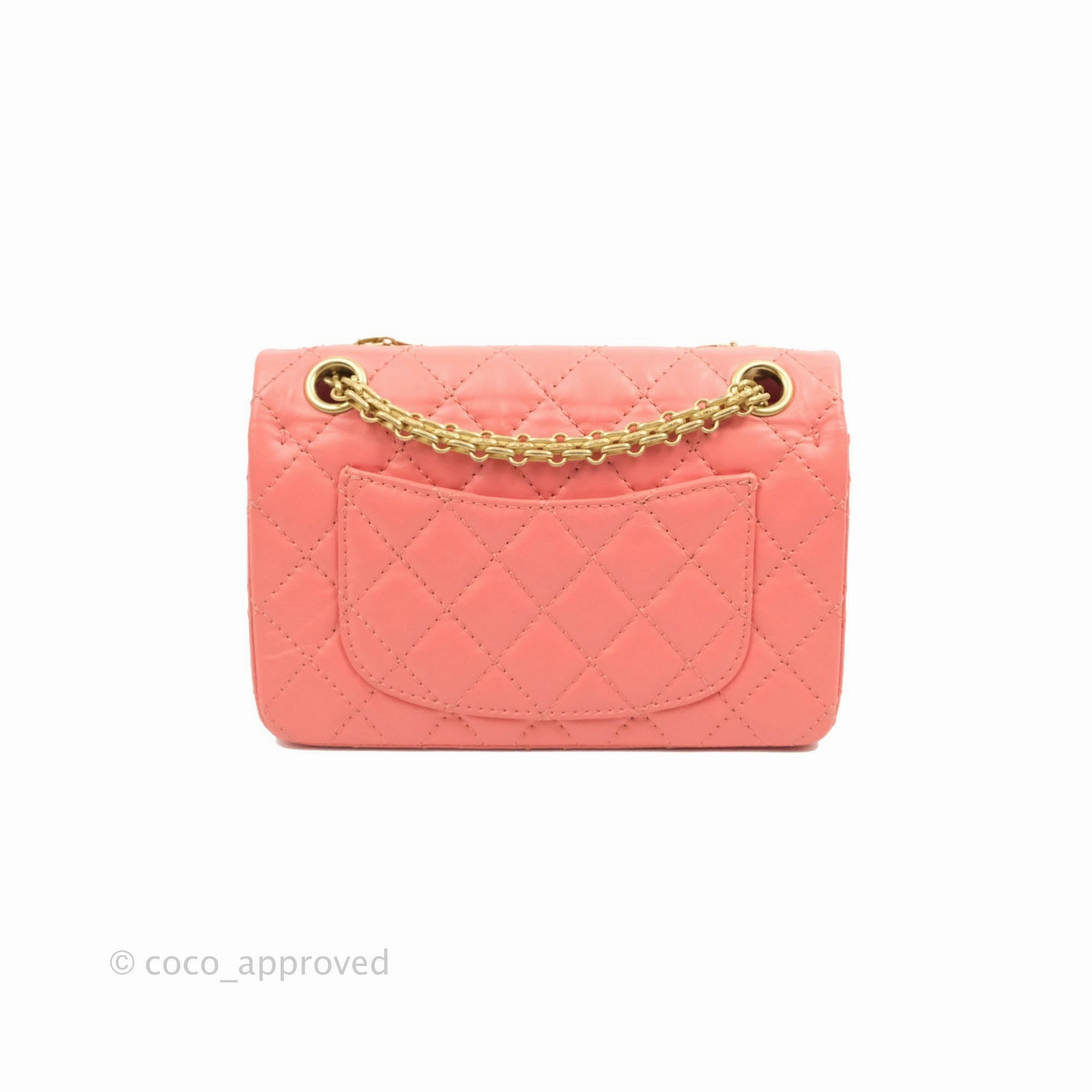 Chanel Mini Reissue 224 Pink Aged Calfskin Aged Gold Hardware