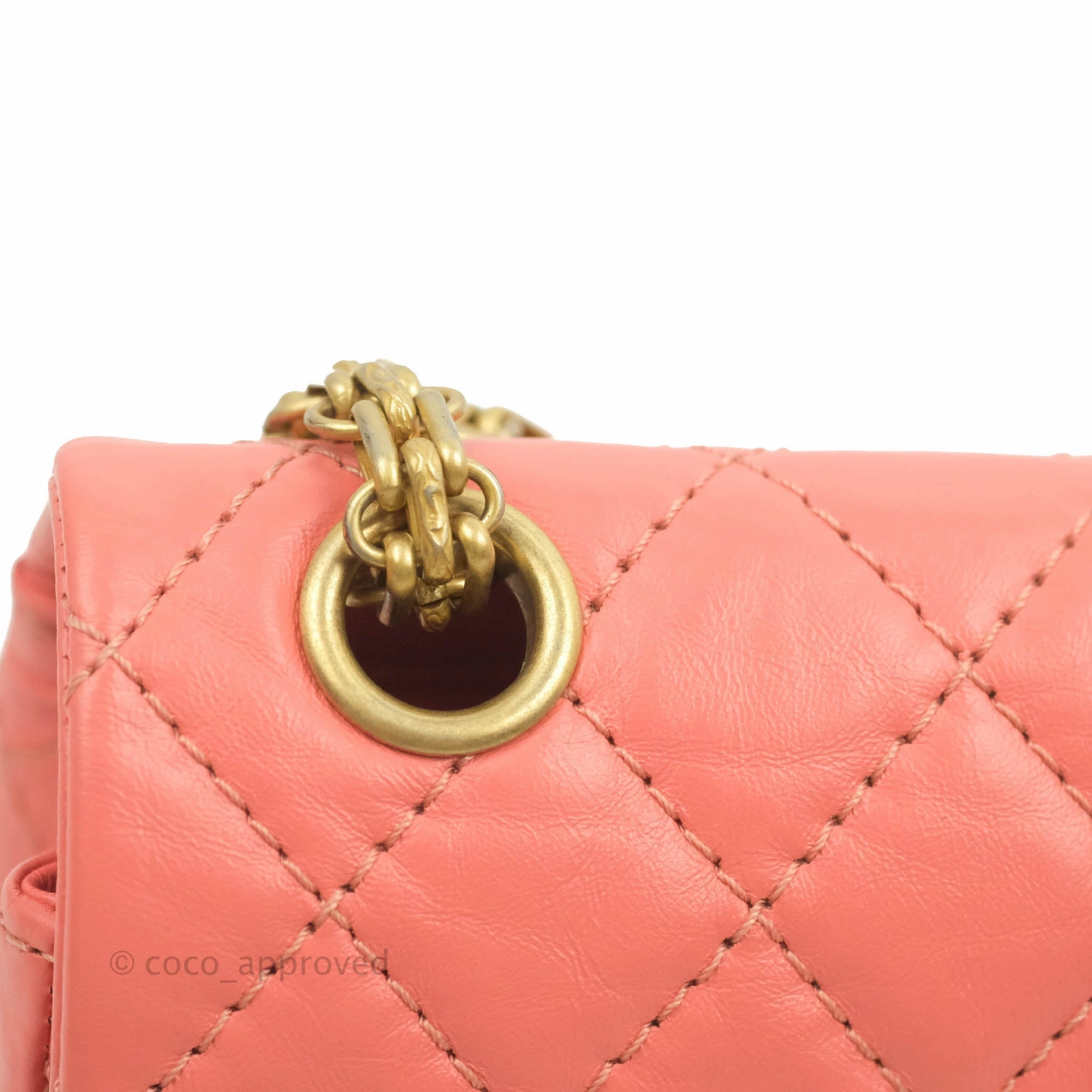 Chanel Mini Reissue 224 Pink Aged Calfskin Aged Gold Hardware