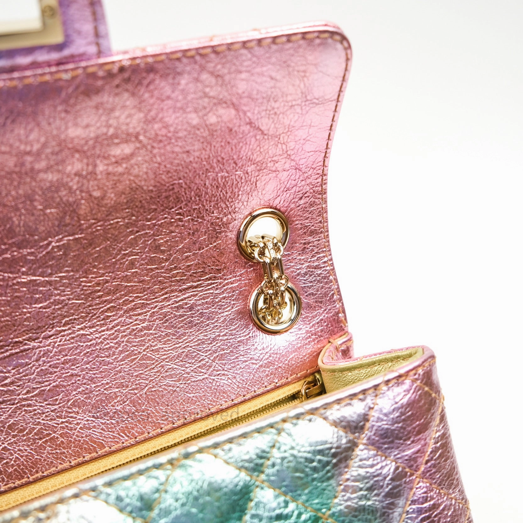 Chanel Mini Reissue 224 Rainbow Quilted Calfskin Gold Hardware