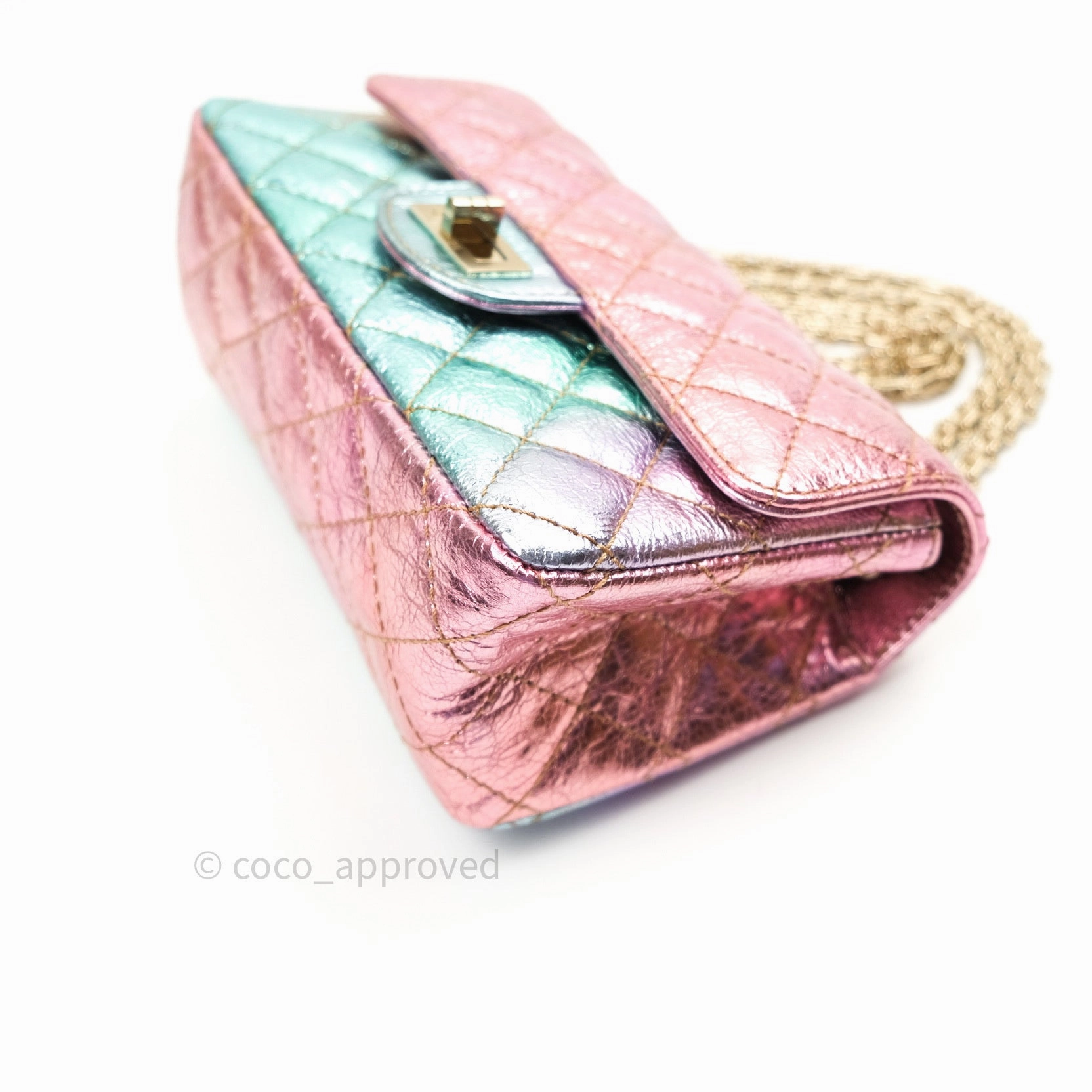 Chanel Mini Reissue 224 Rainbow Quilted Calfskin Gold Hardware