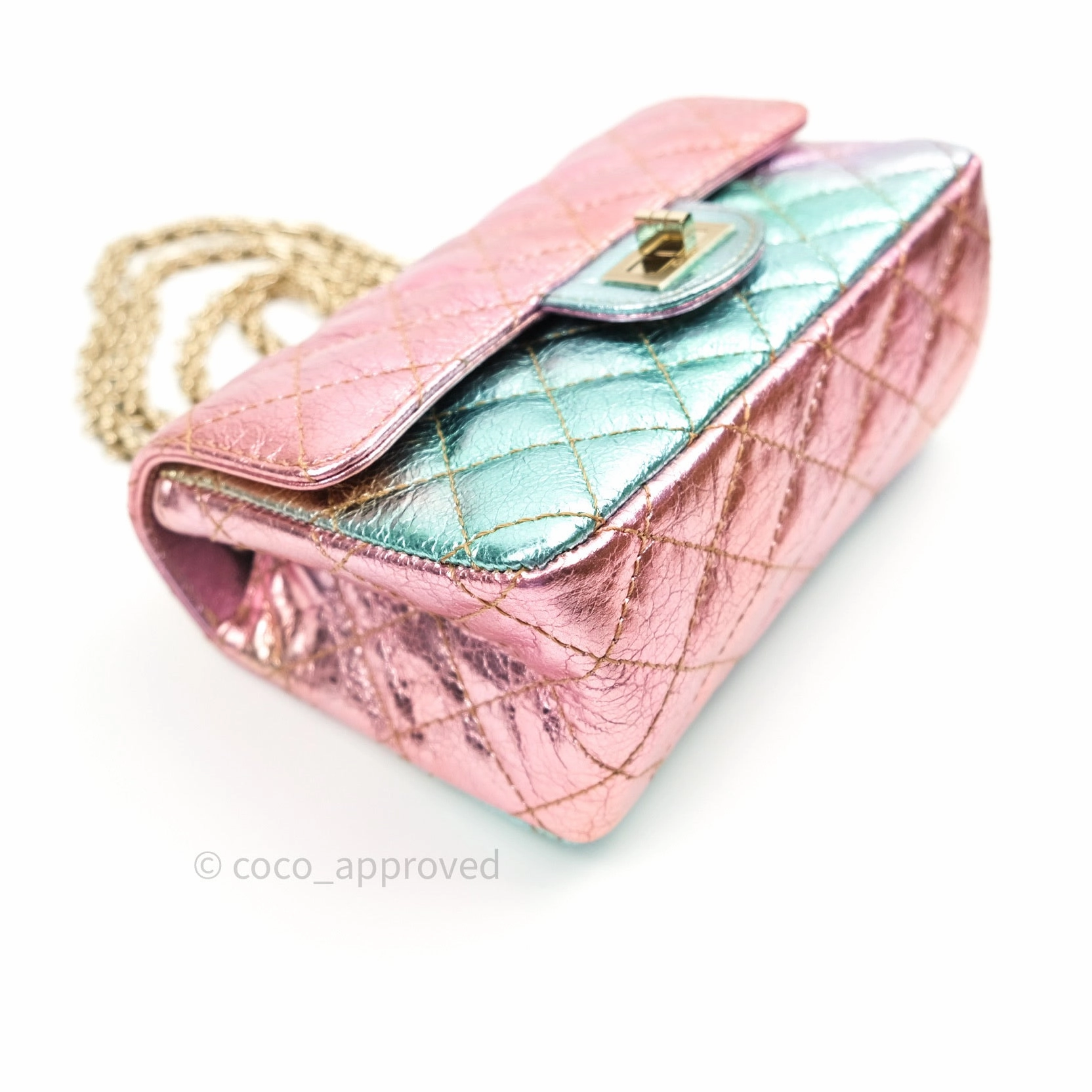 Chanel Mini Reissue 224 Rainbow Quilted Calfskin Gold Hardware