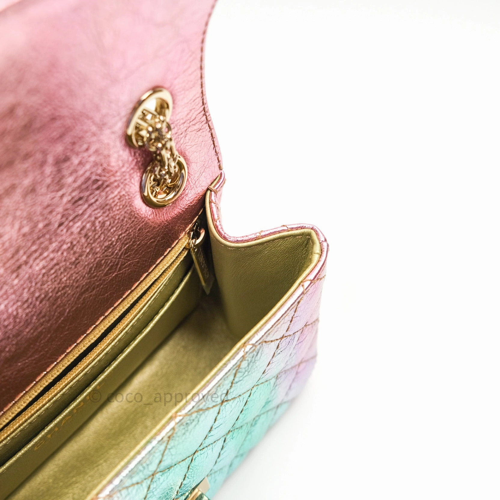 Chanel Mini Reissue 224 Rainbow Quilted Calfskin Gold Hardware